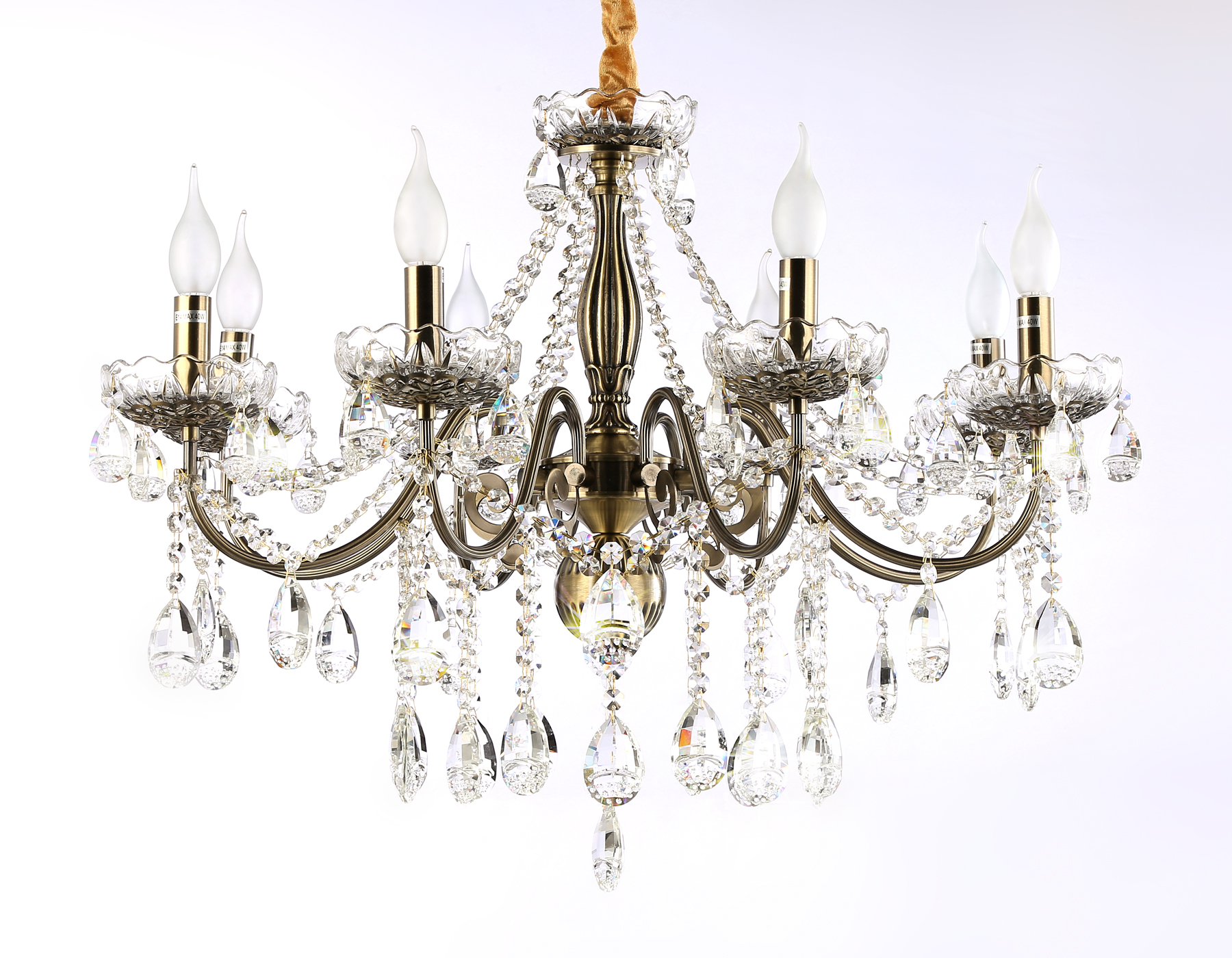 Подвесная люстра TR4950/8 SB/CL бронза/прозрачный E14/8 max 40W D620*585