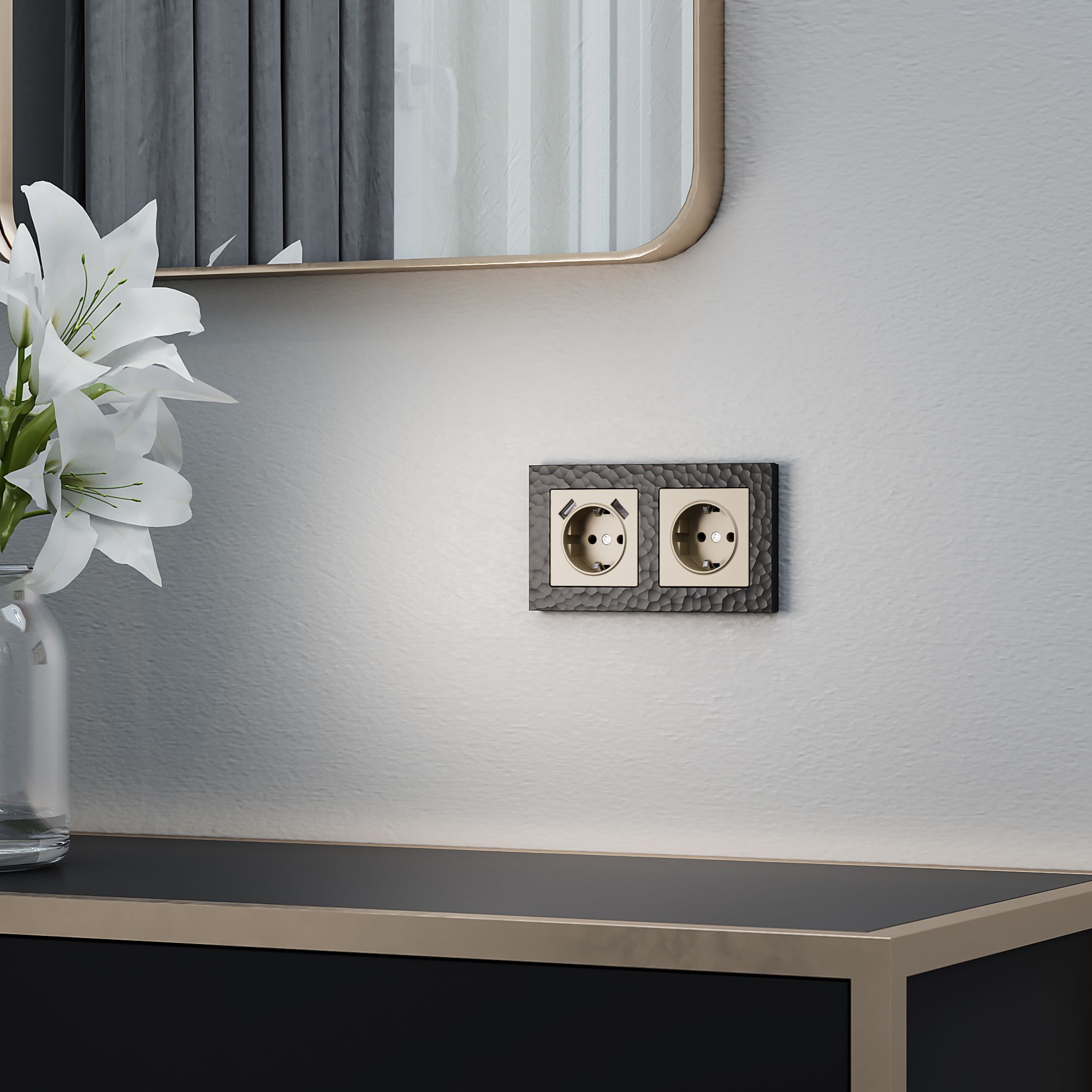 Рамка на 2 поста Werkel Hammer (черный) / W0022408 / a052517