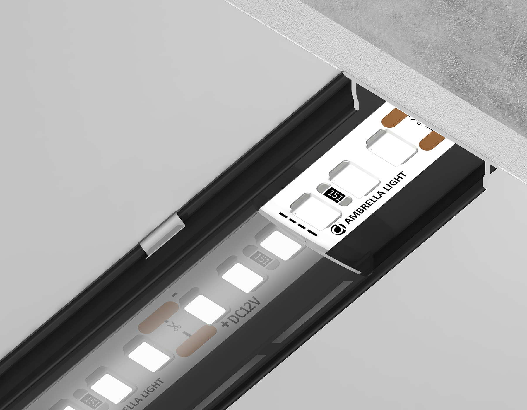 GP1700BK/BK черный/черный рассеиватель 2000*15.5*6