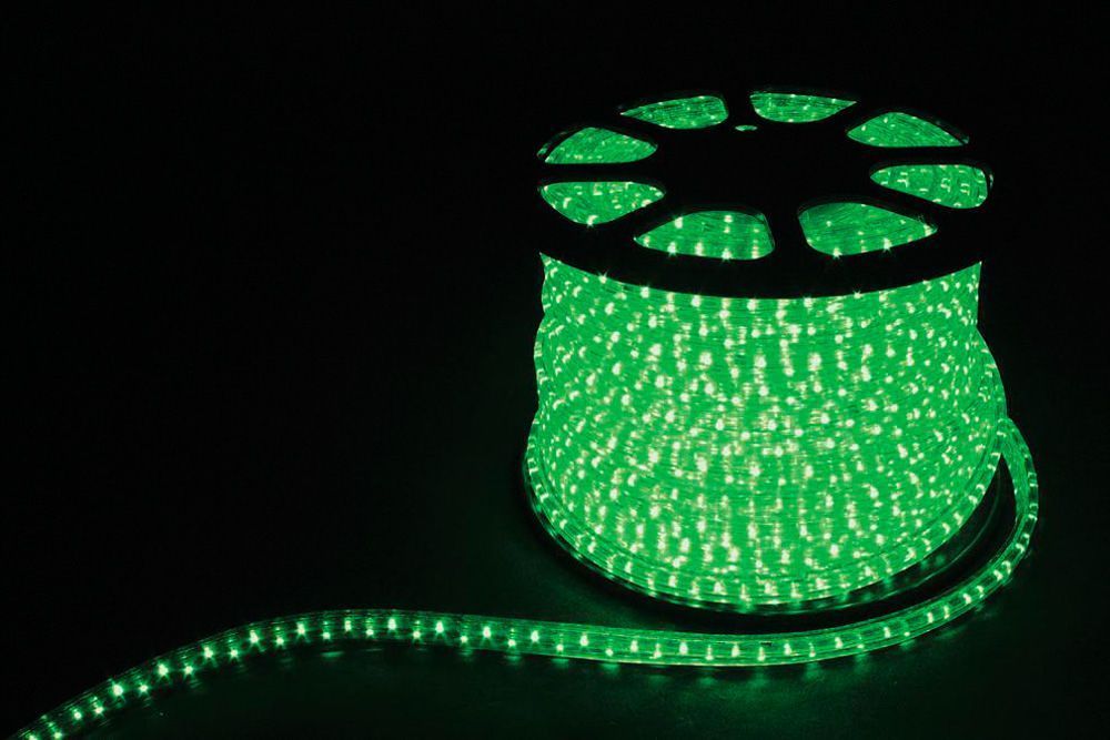 Дюралайт светодиодный Feron LED-R2W 2-х жильный , зеленый 1,44Вт/м 36LED/м 100м 220V Дюралайт светодиодный Feron LED-R2W 2-х жильный , зеленый 1,44Вт/м 36LED/м 100м 220V