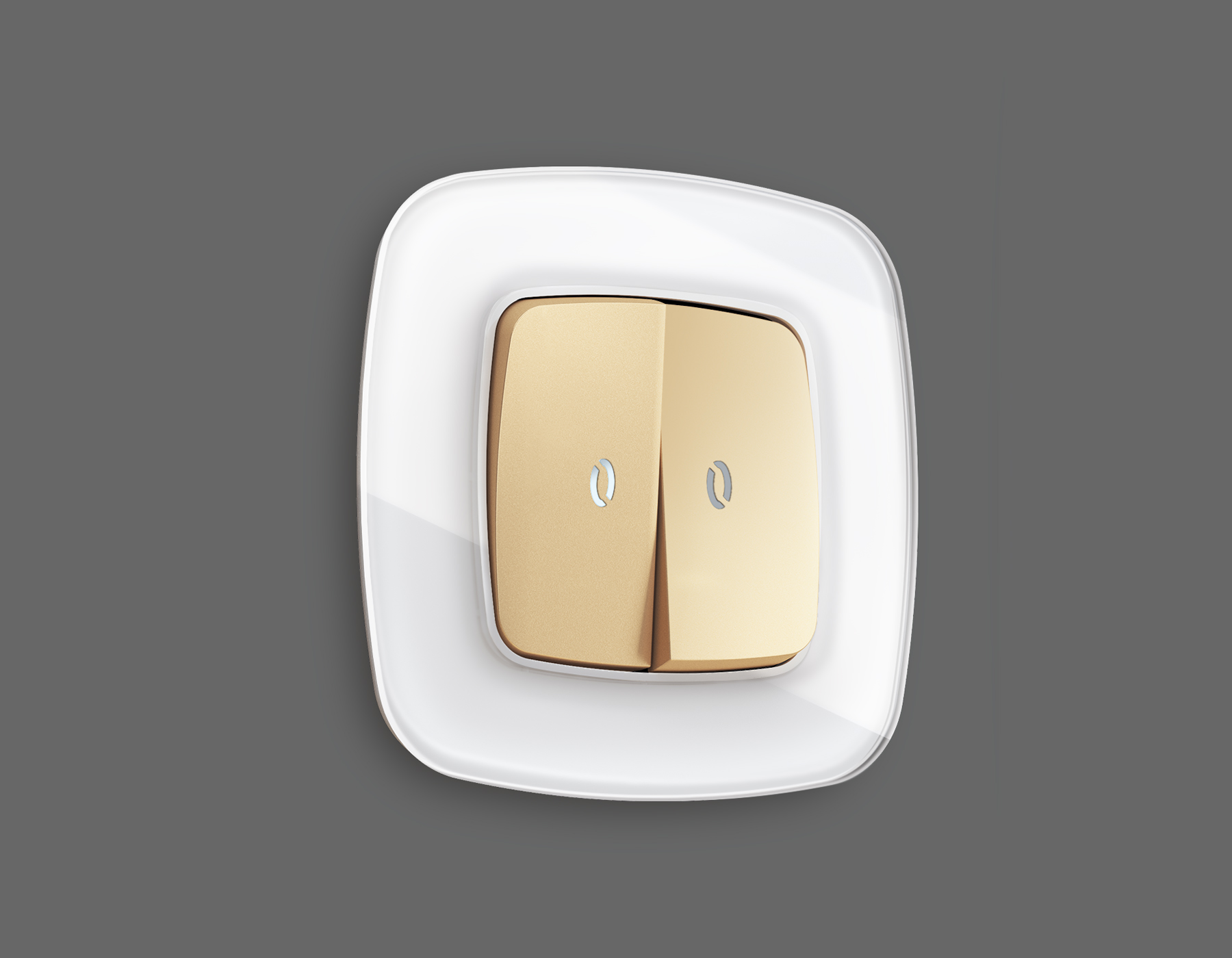 OP6040 Лицевая панель OMEGA (Шампань) для 2-кл выключателей с подсветкой QUANT