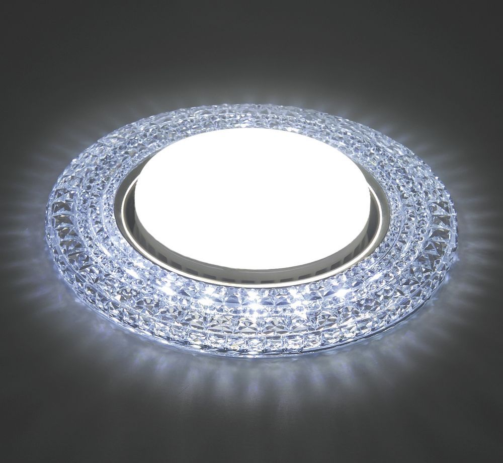 Светильник встраиваемый с белой LED подсветкой Feron CD4020 потолочный GX53 без лампы прозрачный Светильник встраиваемый с белой LED подсветкой Feron CD4020 потолочный GX53 без лампы прозрачный