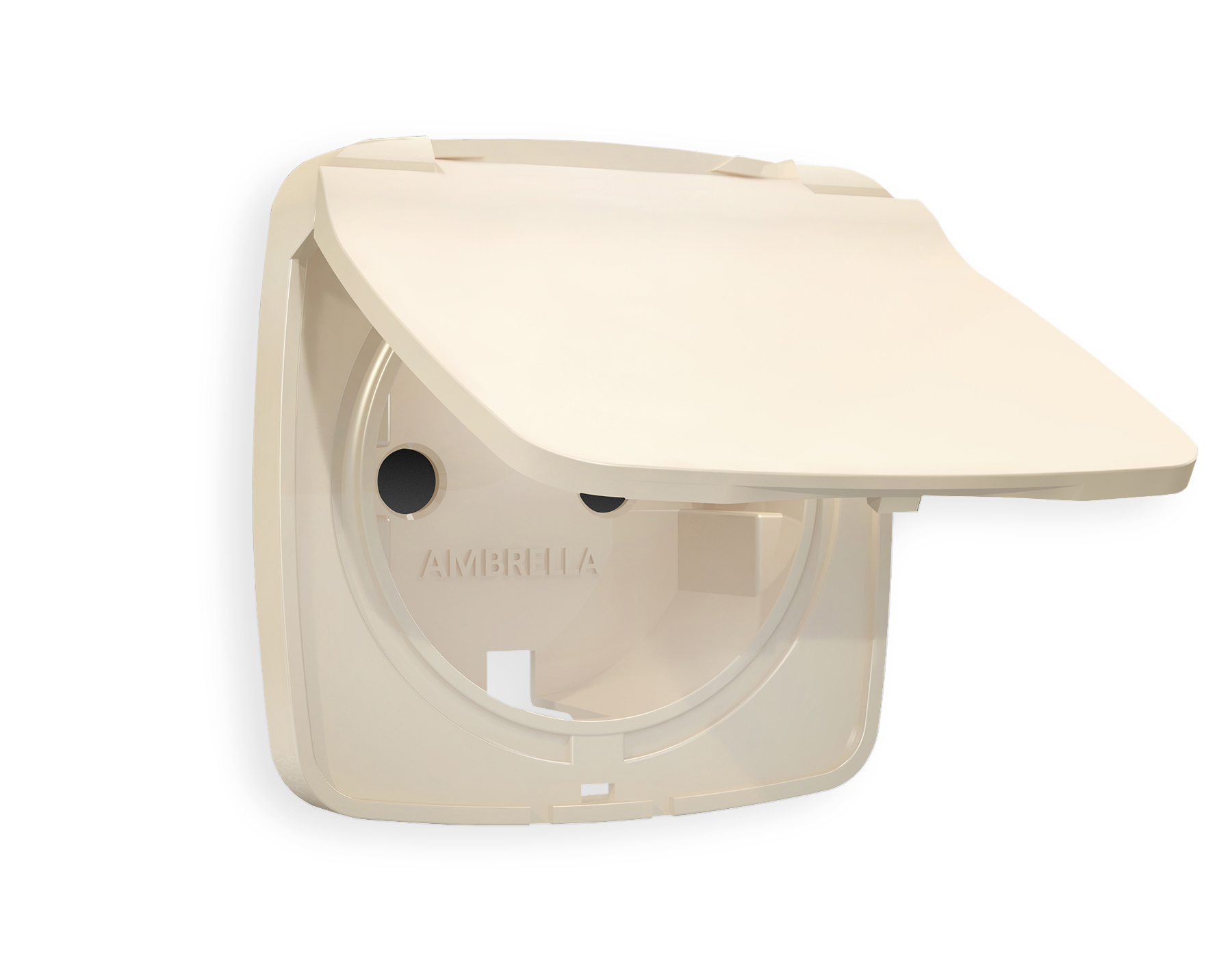 OP3280 Лицевая панель OMEGA (Бежевый матовый) для электрической розетки с/з со шторками и крышкой IP44 QUANT