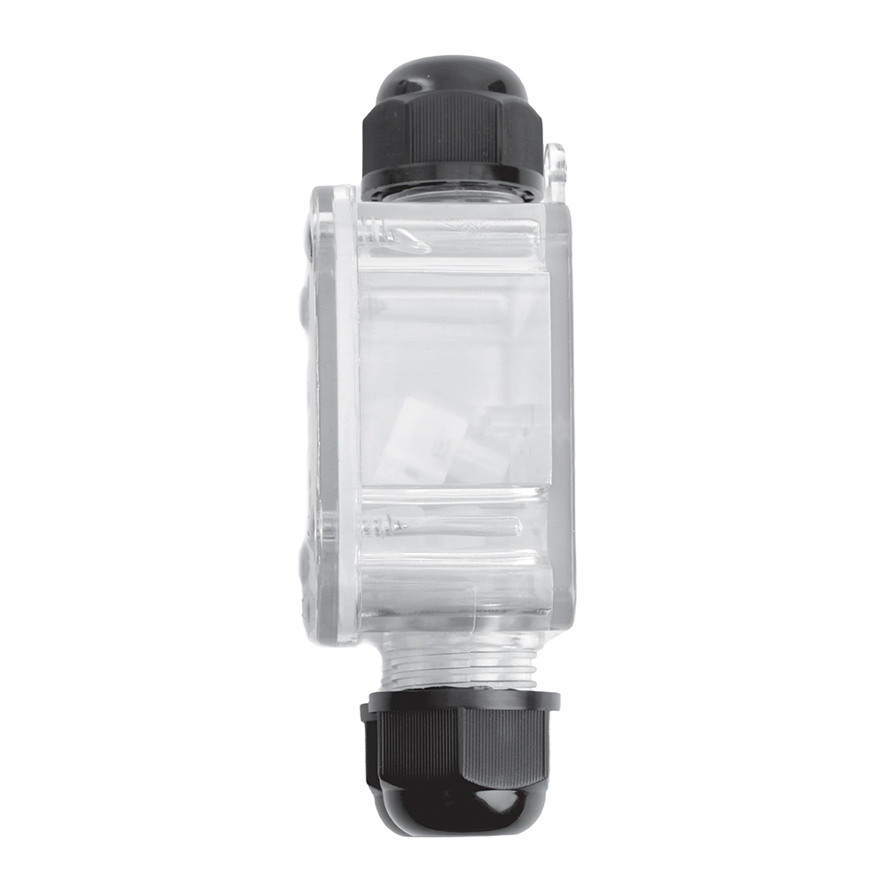 LD537 Коробка распределительная водонепрониц. 2 вых. с 4-конт. коннектором, STEKKER, 450V, 130х70х41, прозрач