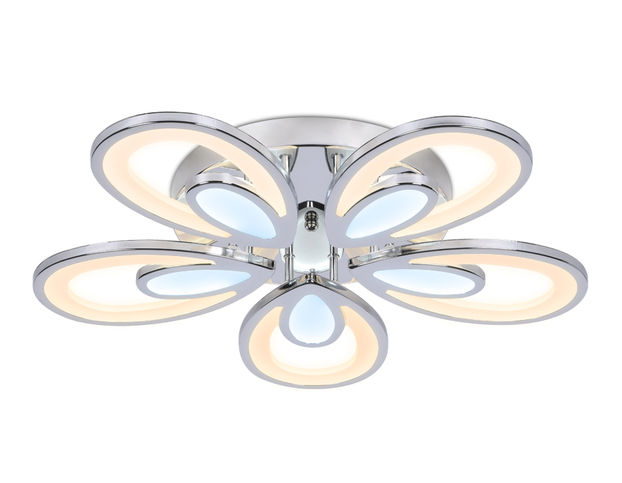 Потолочный светодиодный светильник с пультом FA469/5 CH Ambrella хром 110W 580*560*80 (ПДУ РАДИО 2.4)