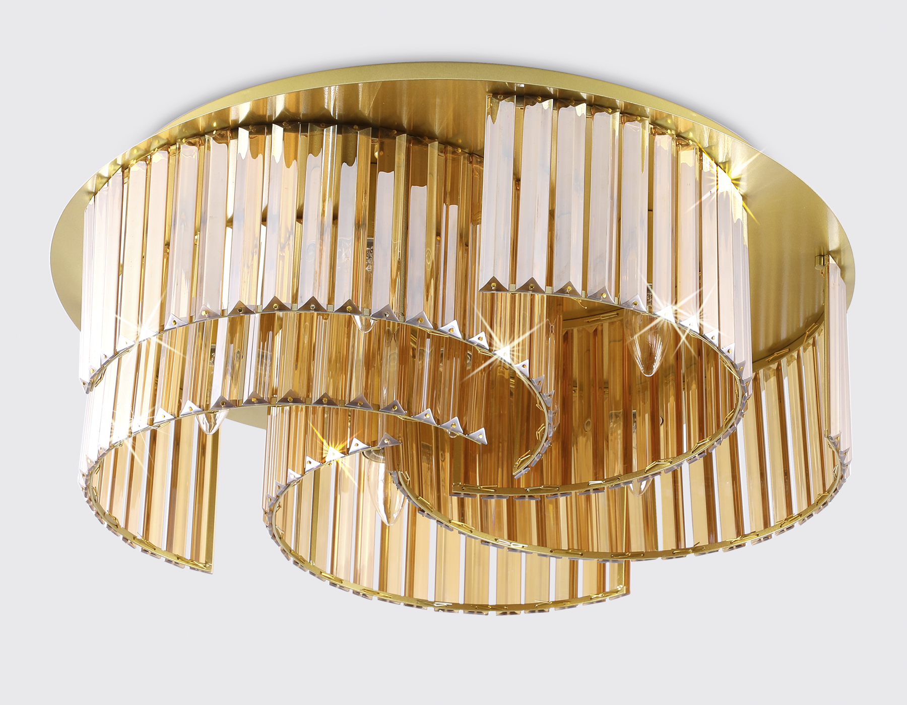 Потолочный светильник Ambrella TR5207/6 GD/TI золото/янтарь E27/6 max 40W D600*180