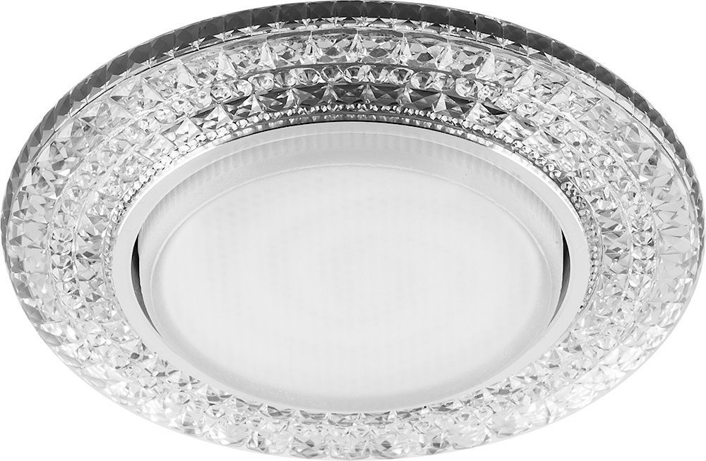Светильник встраиваемый с белой LED подсветкой Feron CD4020 потолочный GX53 без лампы прозрачный Светильник встраиваемый с белой LED подсветкой Feron CD4020 потолочный GX53 без лампы прозрачный