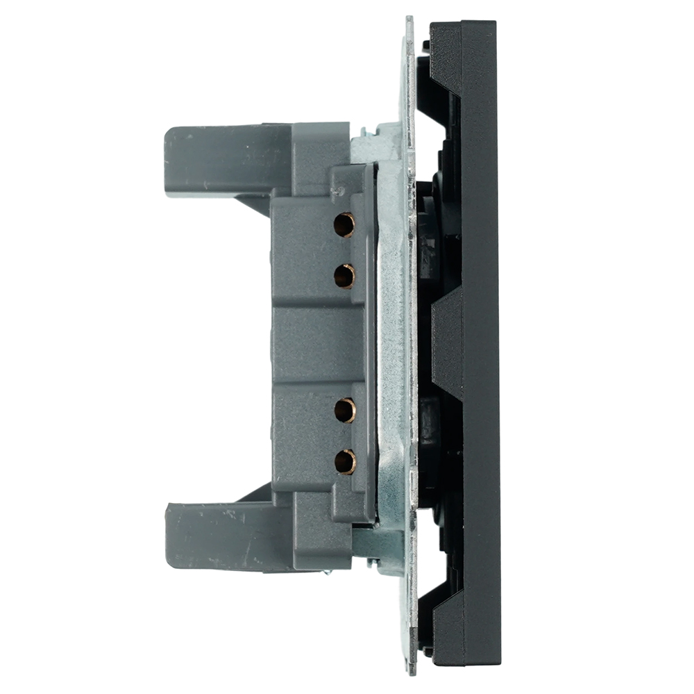 Розетка 1-местная с з/ш, б/з (механизм), СЗК, STEKKER, 250В, 16А, серия Эмили, RST16-5109-05ZK, черный уголь, soft touch