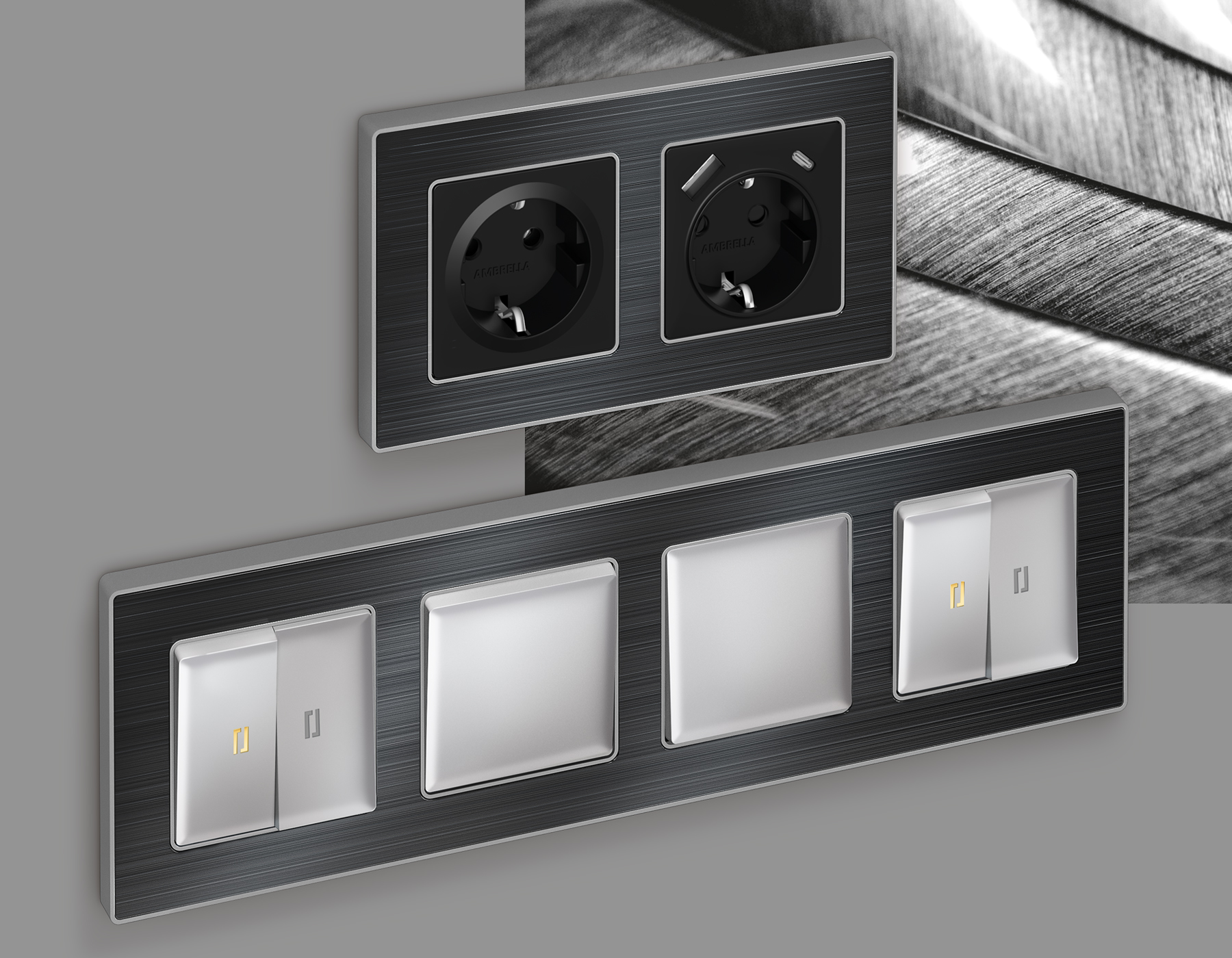 AF580533 Рамка ALFA Arctic (Черный Стекло органическое/Сталь) 3-ая