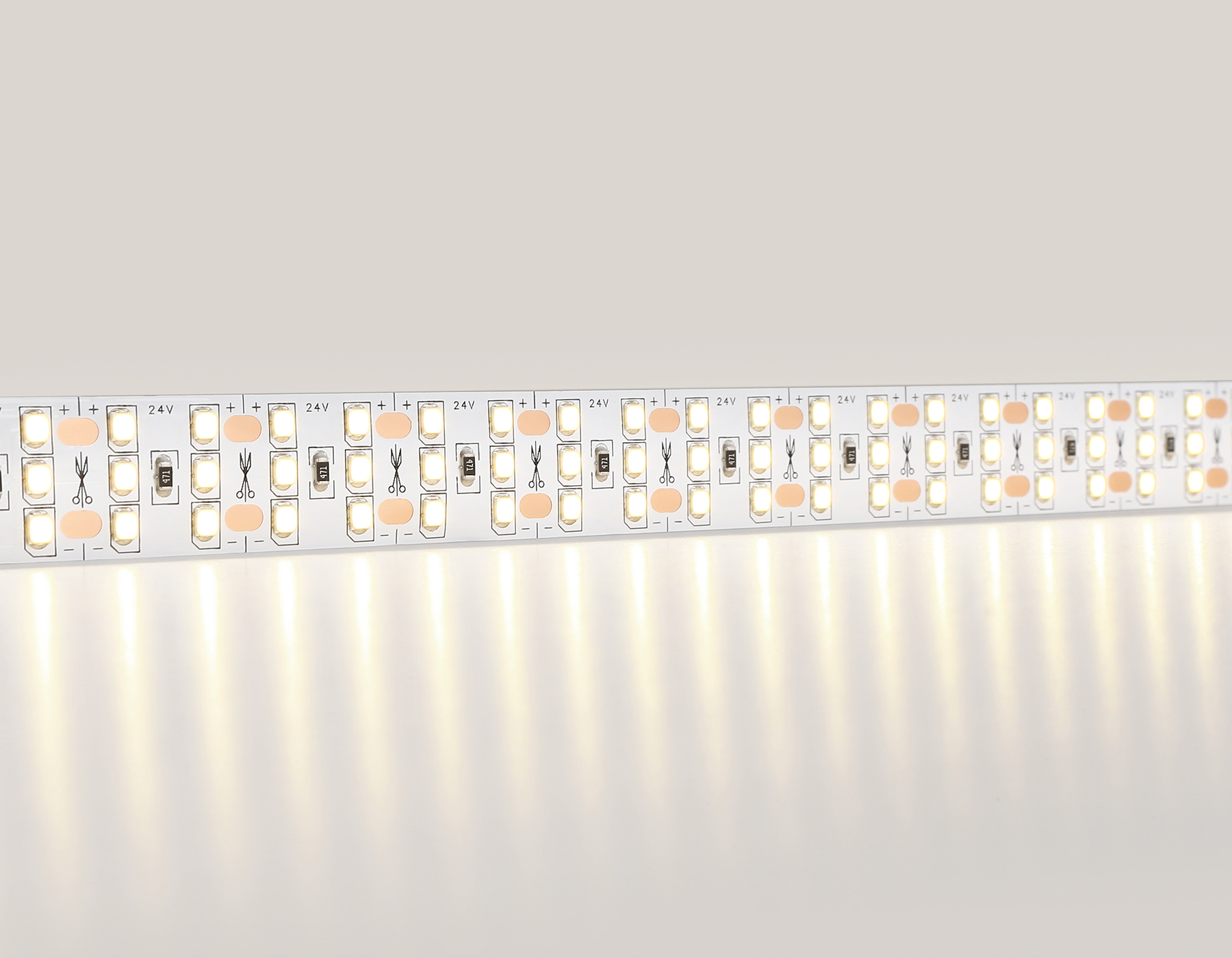 GS3901 2835 324Led/ 26W m/ 24V IP20 3000K/ 5000*18*1.2mm (2 конт.)