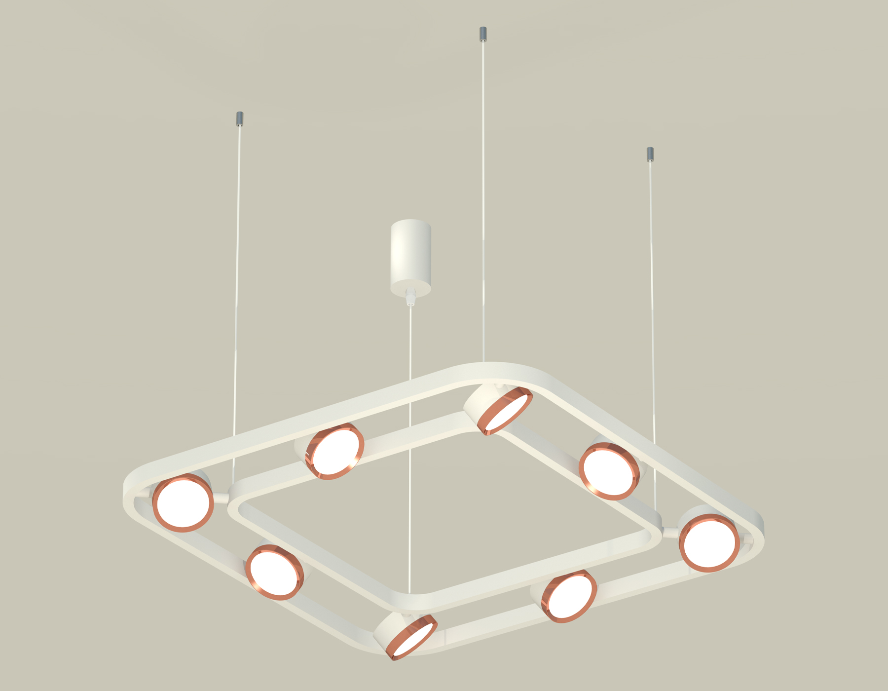 Подвесной светильтник Ambrella XB9177103/8 SWH/PPG белый песок/золото розовое полированное GX53 (C9177, N8126)