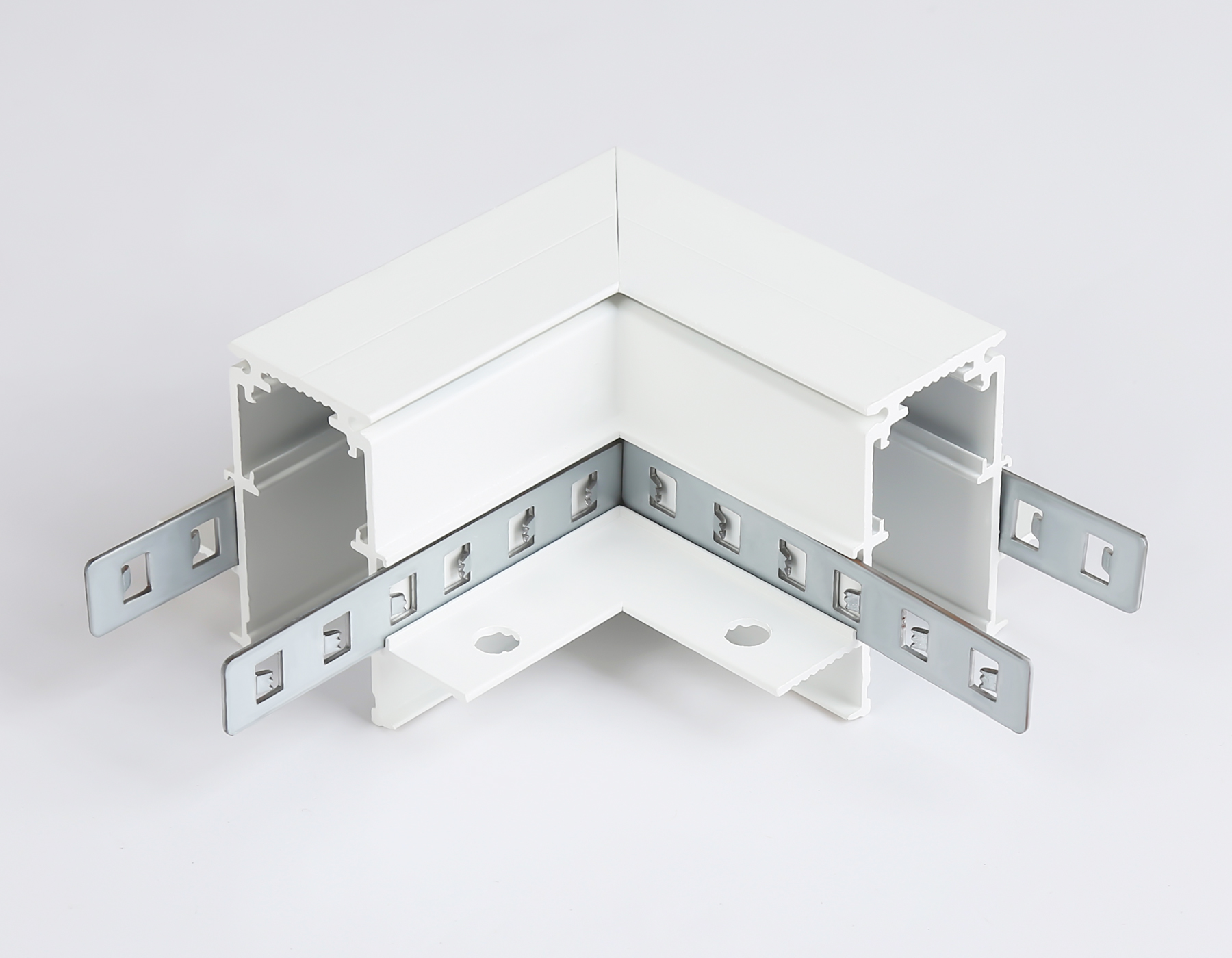 GL3352 WH белый коннектор угловой встраиваемый 85*85*H46.8