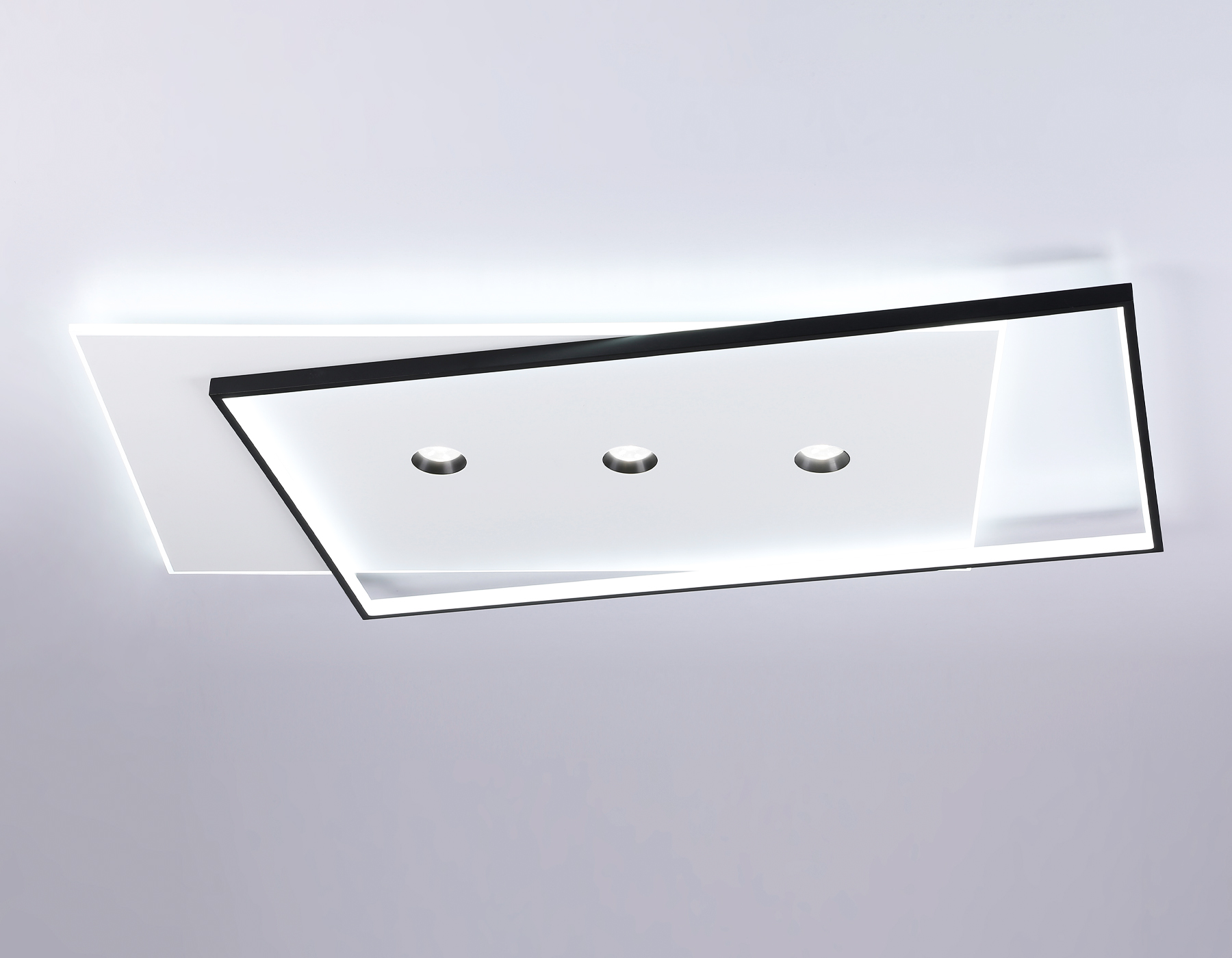 Потолочный светильник Ambrella FL5066 WH/BK белый/черный 135W 3000K-6400K+4200K 1100*650*60 (ПДУ РАДИО 2.4G)