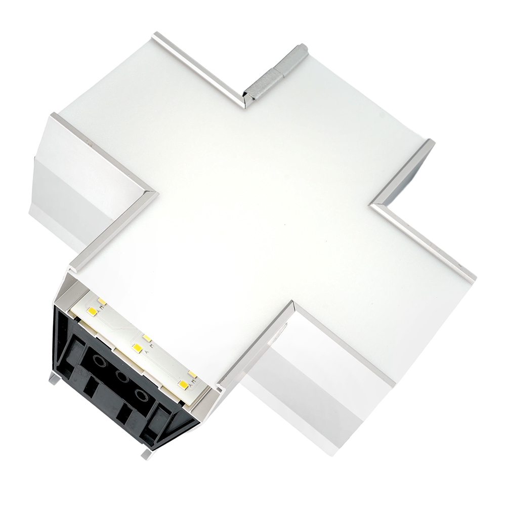 Светильник коннектор Feron AL4036X 6W 660Lm 3000К-4000К-6400K, X-образный, с ручным переключением режимов, серебро, 160*160*70мм возмож. соедин. в линию,серия RetailRay