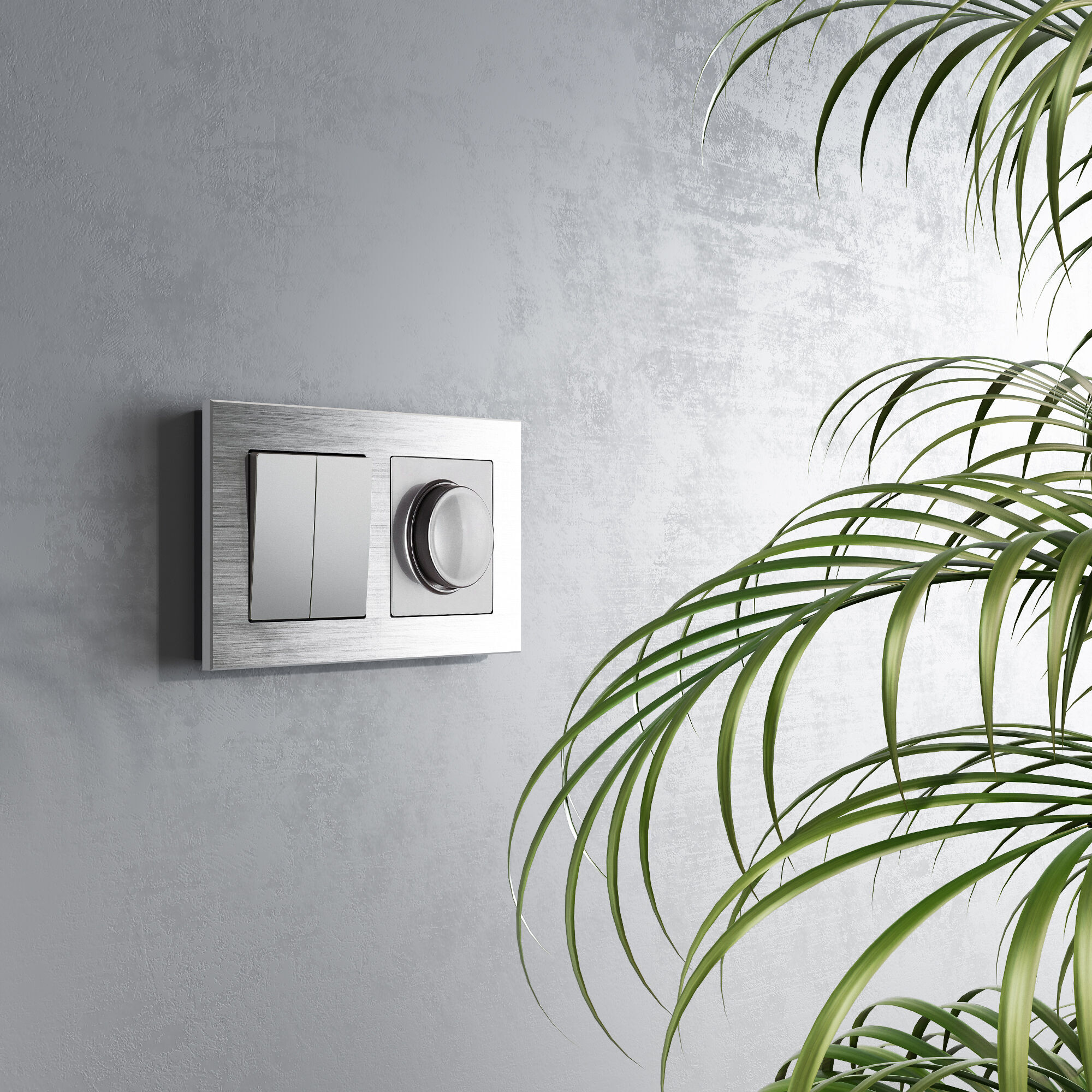 Перекрестный выключатель двухклавишный Werkel (серебряный) W1123008