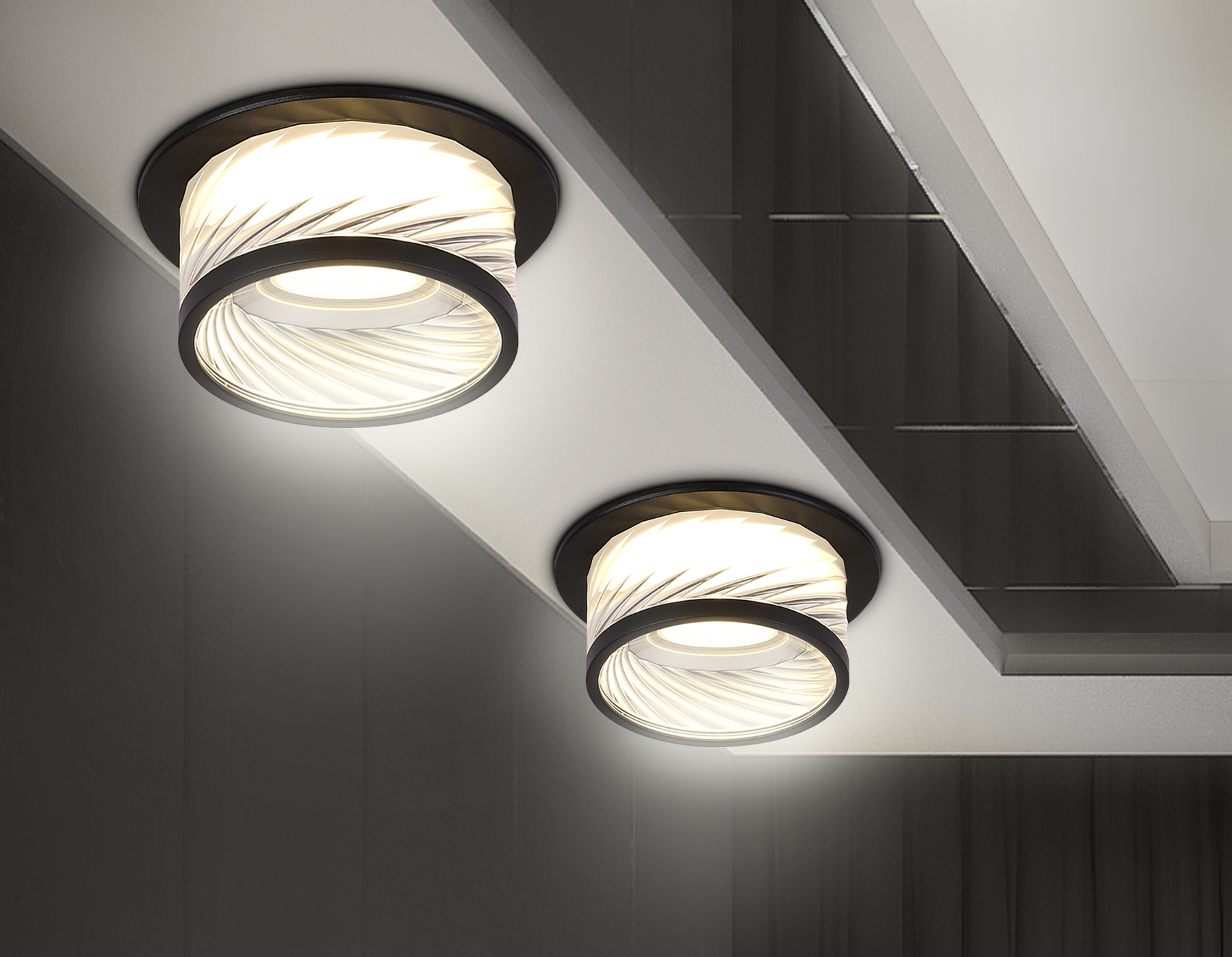 Встраиваемый светильник TN1252 SBK/CL черный песок/прозрачный GU5.3 D98*58