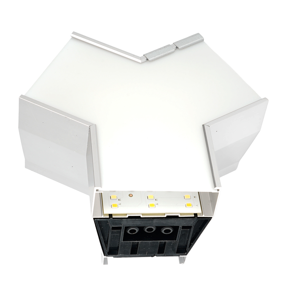 Светильник коннектор Feron AL4036Y 5W 550Lm 3000К-4000К-6400K, Y-образный, с ручным переключением режимов, серебро, 148*128*70мм возмож. соедин. в линию, серия RetailRay