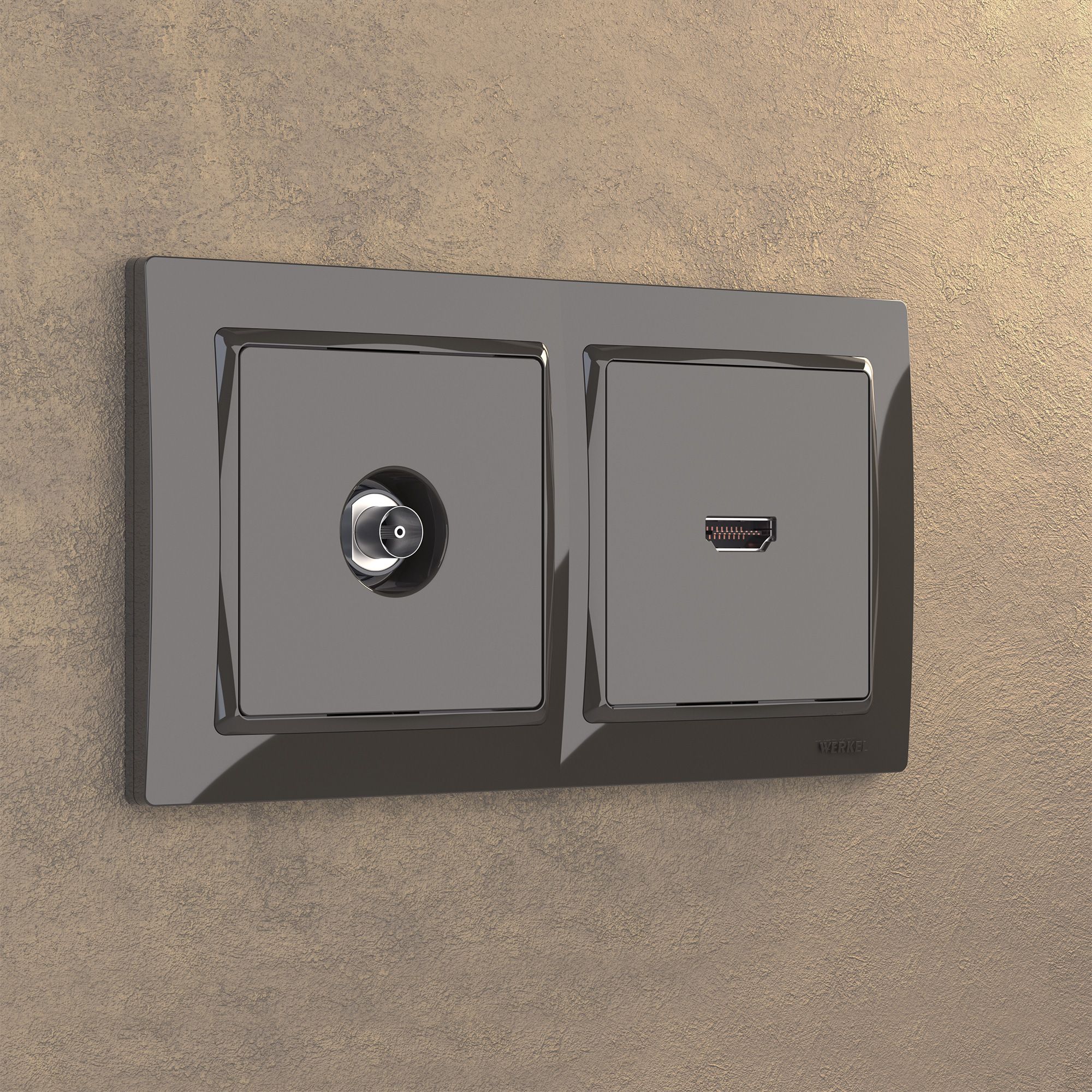 Рамка WERKEL Snabb на 2 поста (серо-коричневый, basic) WL03-Frame-02 / W0022007 / a036699