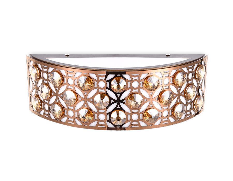 Настенный светодиодный светильник  Ambrella с хрусталем FA9412 CF/TI кофе/янтарь 4200K 12W Настенный светодиодный светильник  Ambrella с хрусталем FA9412 CF/TI кофе/янтарь 4200K 12W