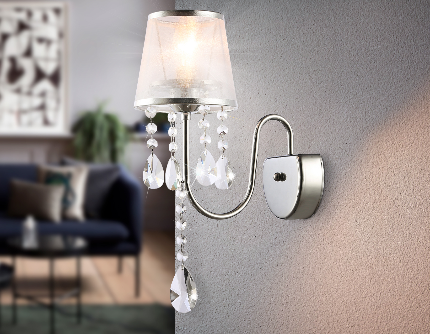 Настенный светильник TR4595 CH/SL хром/серебро E14 max 40W 460*140*250