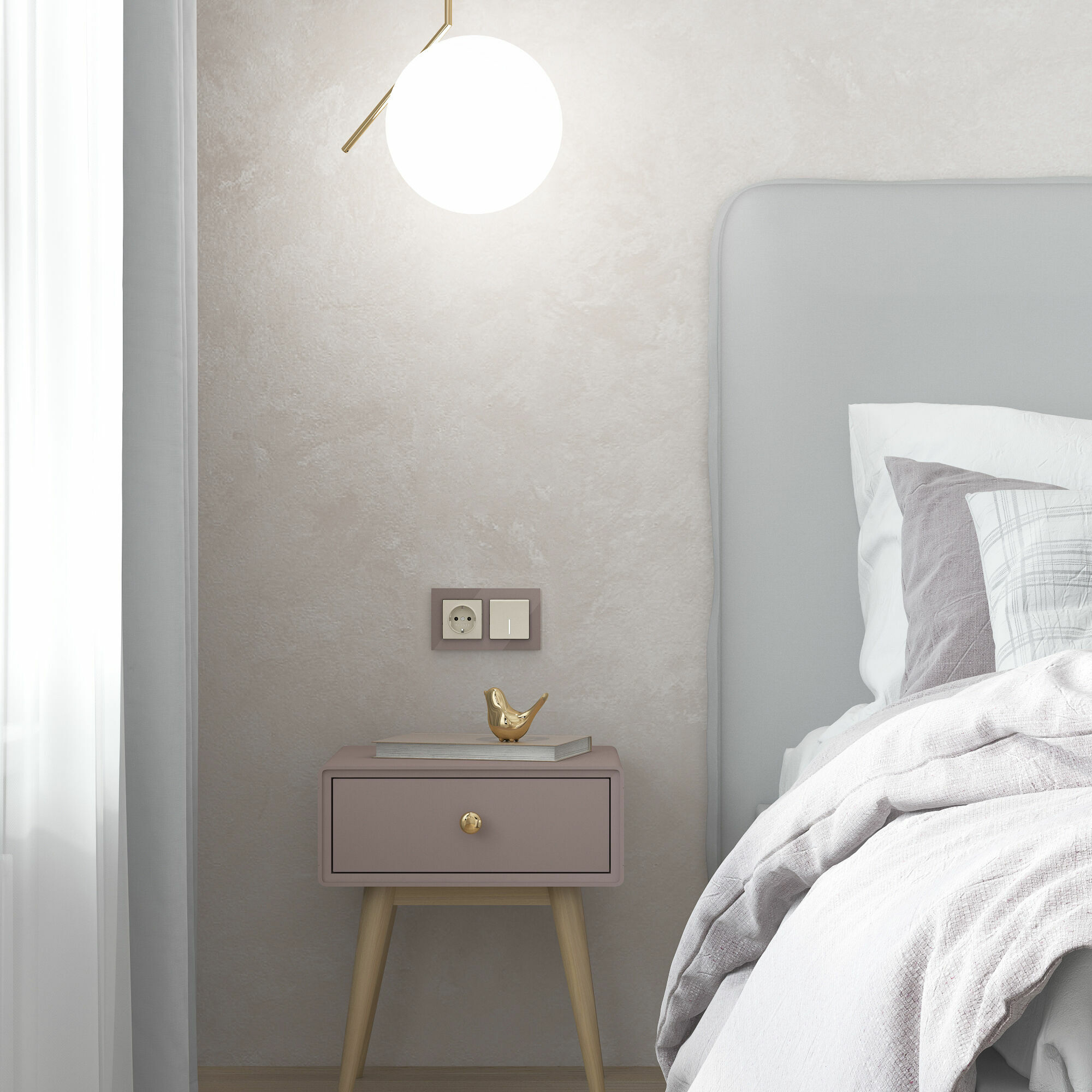 Розетка с заземлением Werkel (айвори матовый) W1171062