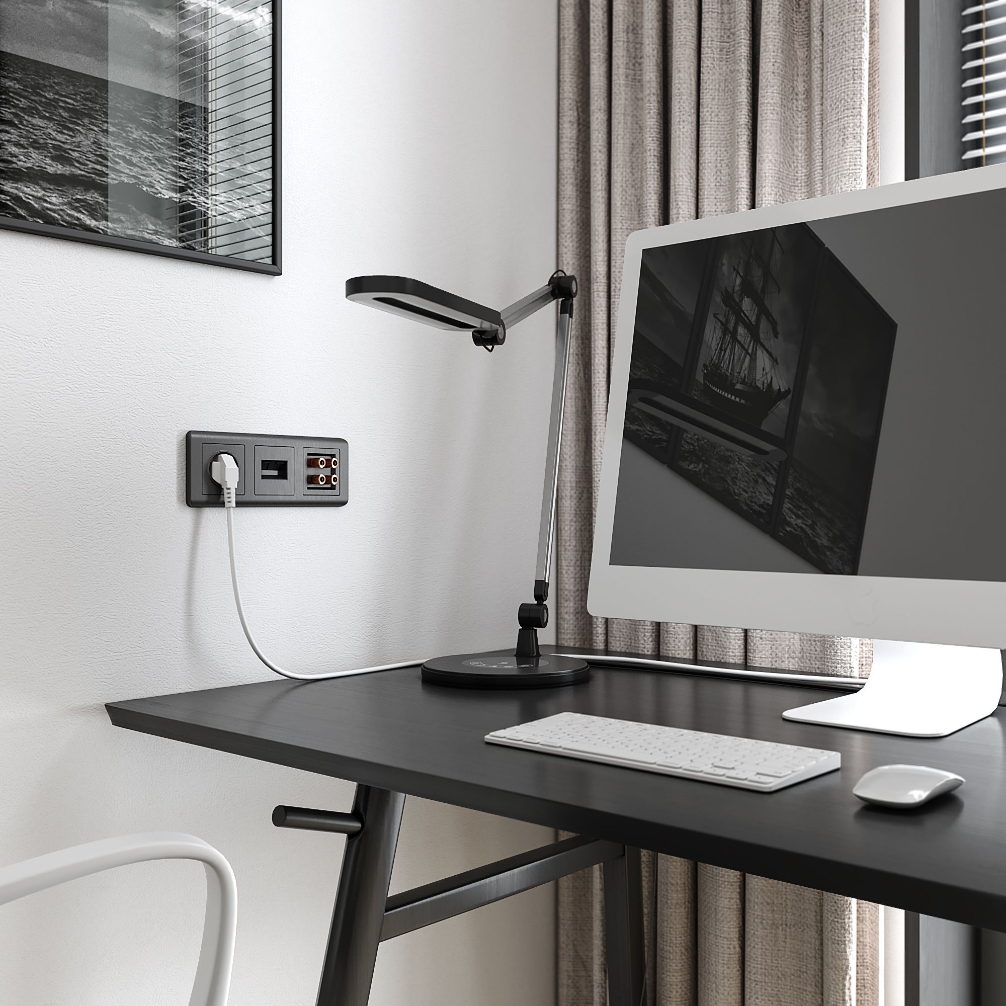 Акустическая розетка WERKEL  (графит рифленый) WL04-AUDIOx4 / W1185004 / a046595