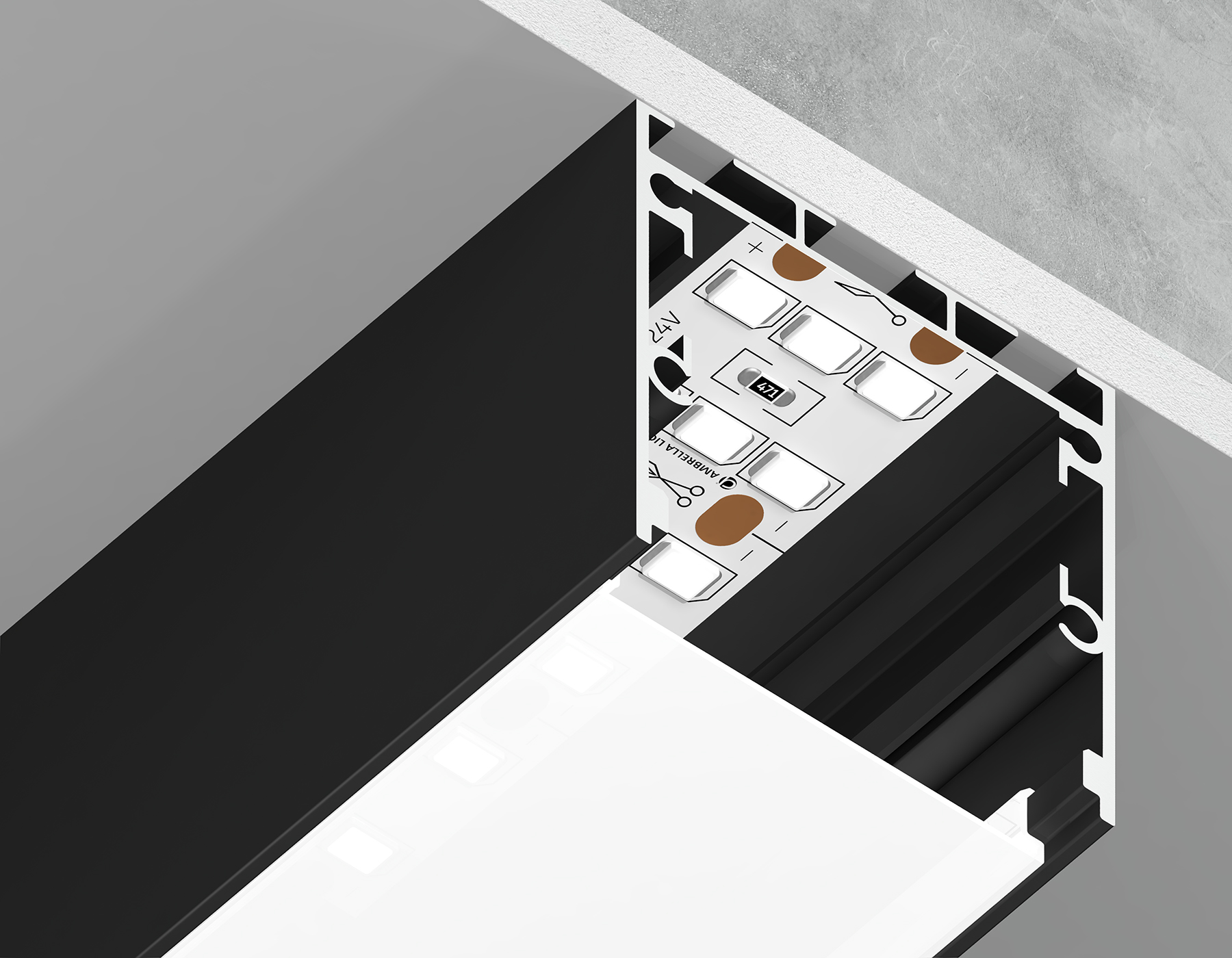 GP2550BK черный 2000*35*35