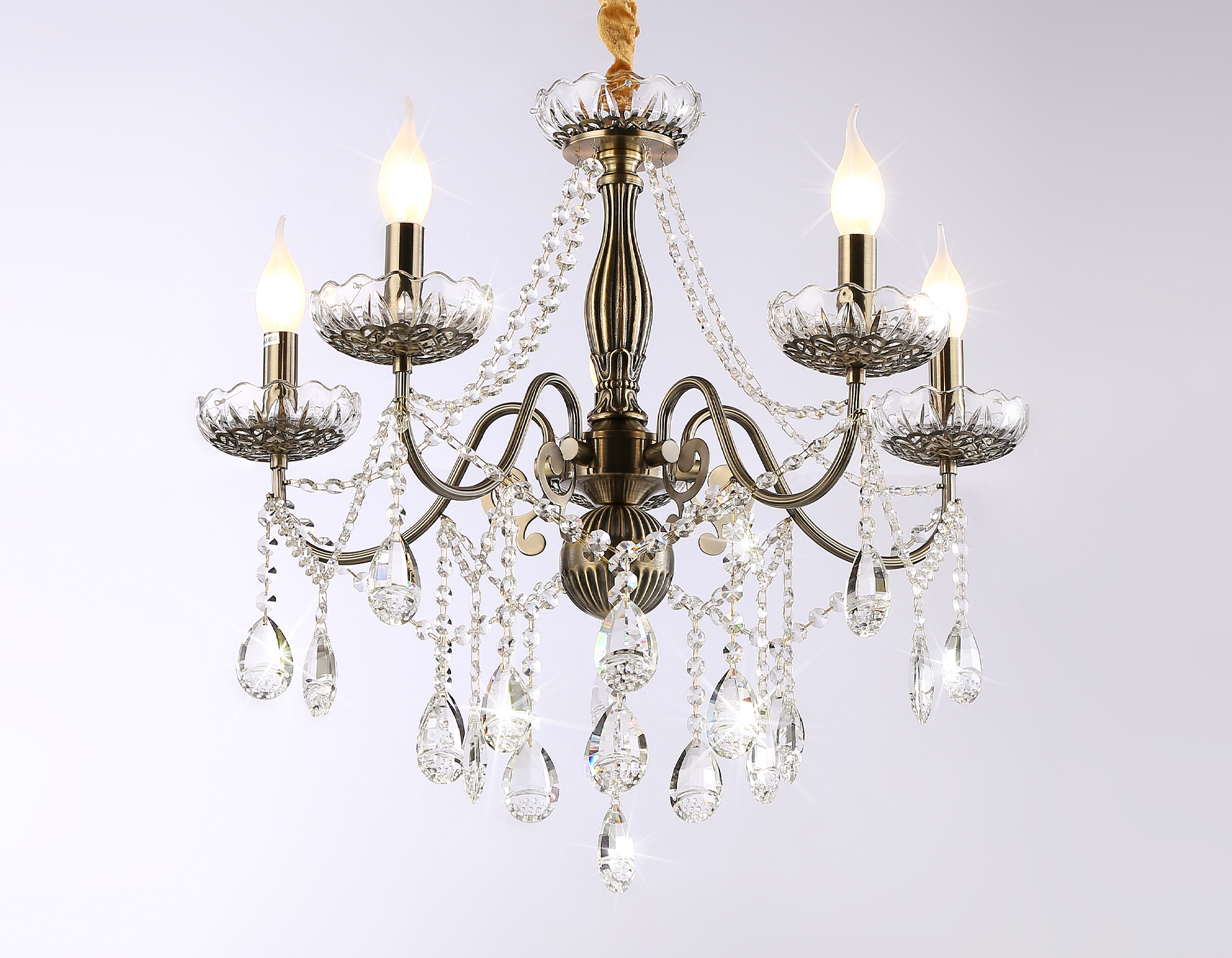 Подвесная люстра TR4949/5 SB/CL бронза/прозрачный E14/5 max 40W D620*585