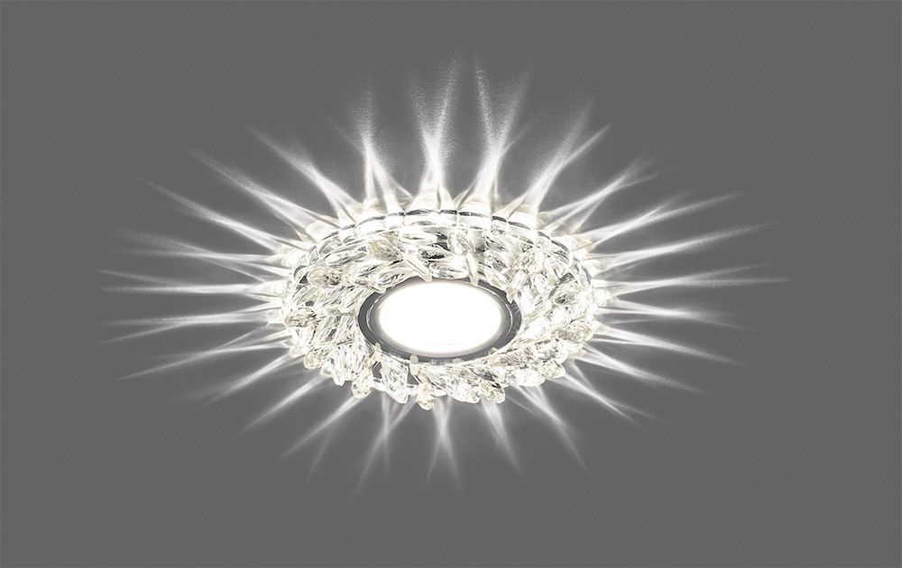 Светильник встраиваемый с белой LED подсветкой Feron CD915 потолочный MR16 G5.3 прозрачный