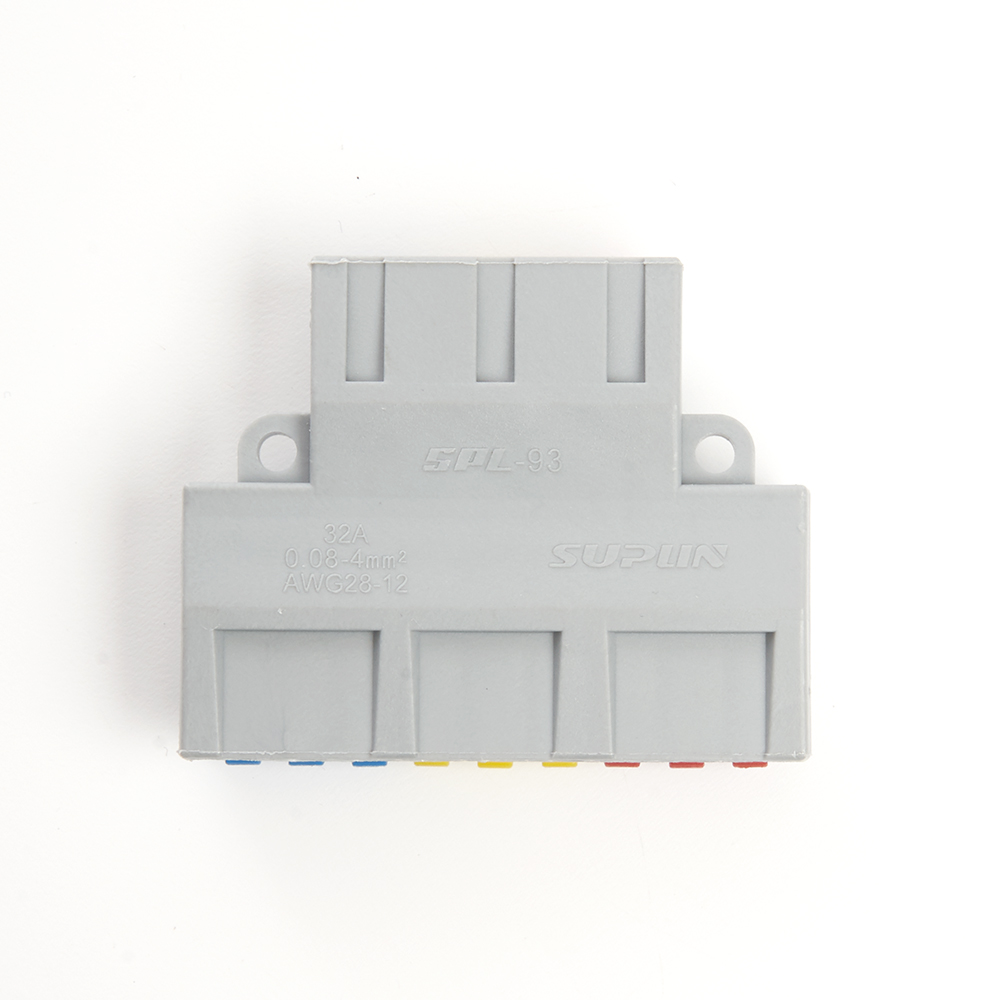 Клемма строительно-монтажная STEKKER для подключения фазных проводников 3 контактные группы, (1 ввод,3вывода на полюс) LD222-428