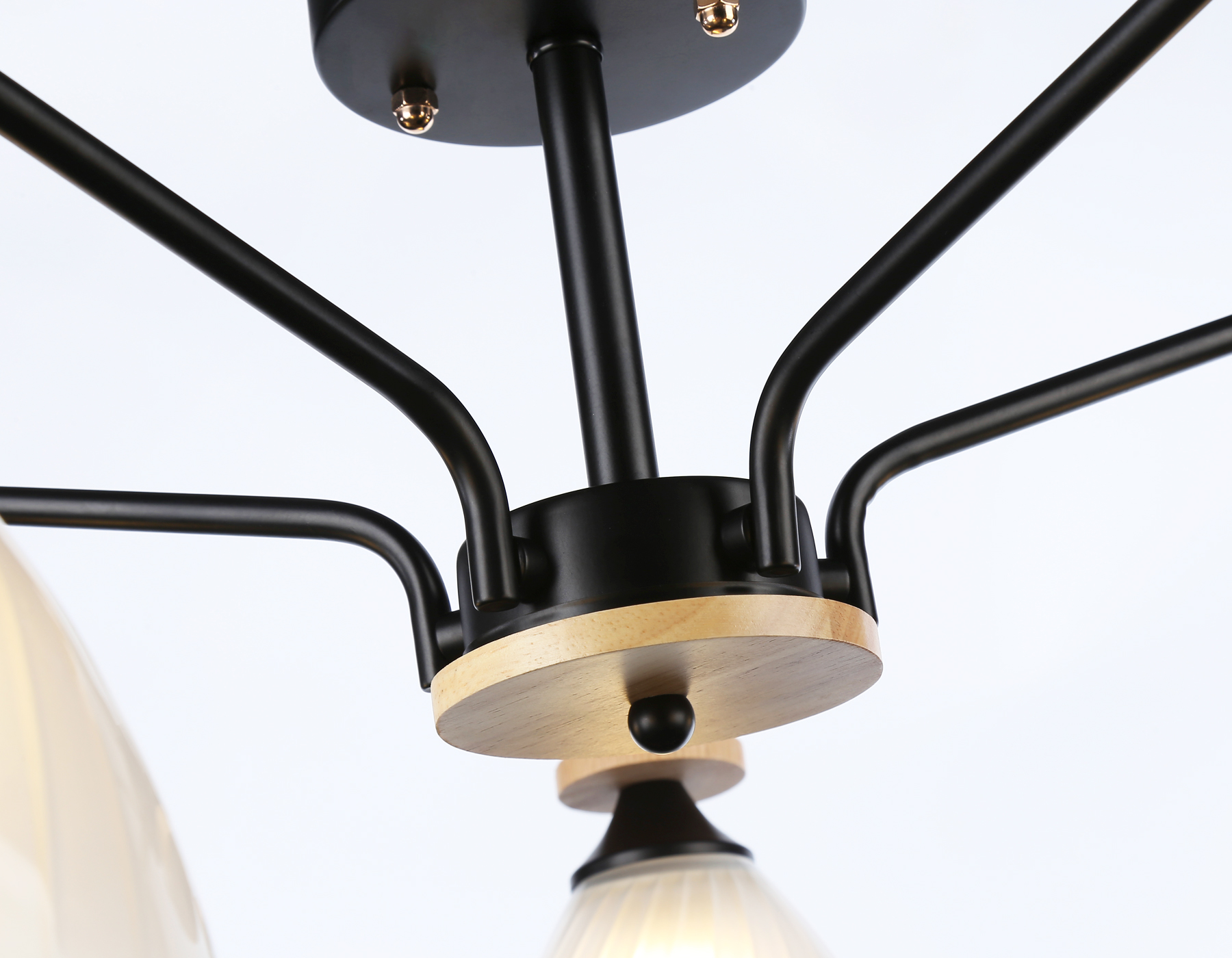 Светильник подвесной Ambrella TR9571/5 BK/FR черный/белый матовый E27/5 max 40W D620*250