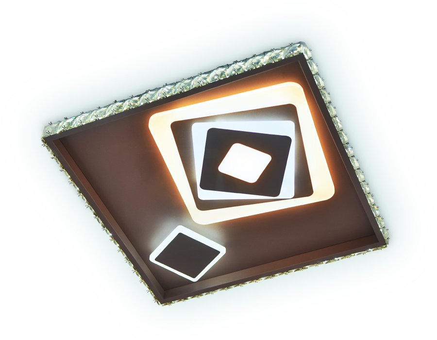 Потолочный светодиодный светильник Ambrella с пультом FA250 кофе 109W 490*490*65