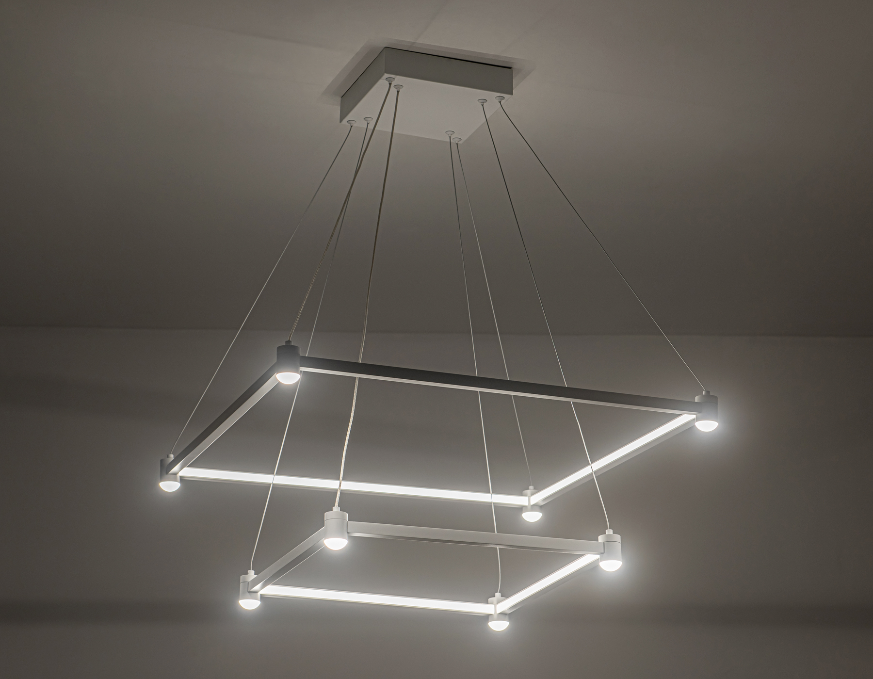 Подвесной LED светильник FL5595/2+8 WH белый 60W 3000K/4200K/6400K 600*600*1300 (без ПДУ) Подвесной LED светильник FL5595/2+8 WH белый 60W 3000K/4200K/6400K 600*600*1300 (без ПДУ)