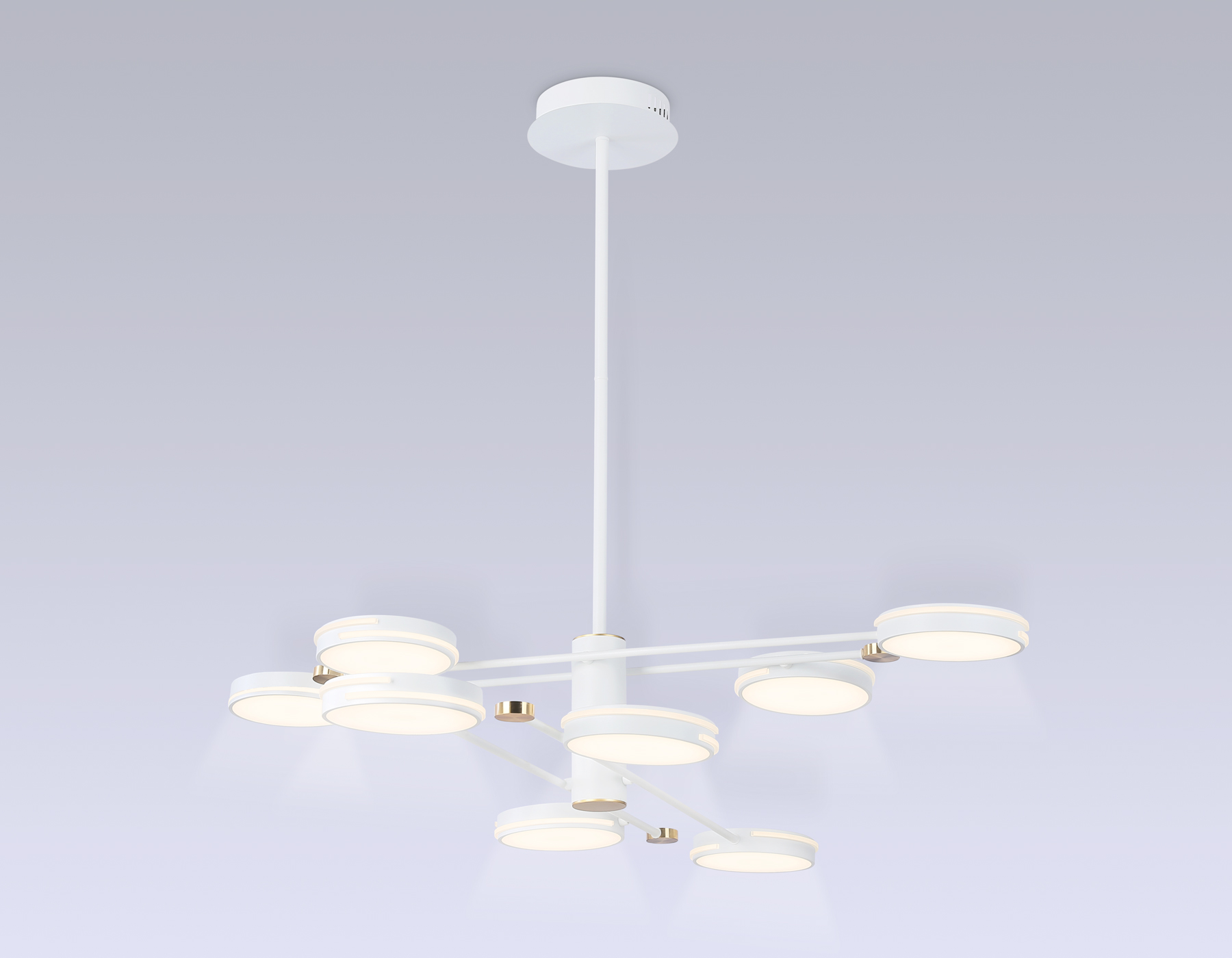 Подвесной светильник Ambrella FL51642/8 WH/GD белый/золото 3000K/4200K/6400K 67W D1000*850 (Без ПДУ) Подвесной светильник Ambrella FL51642/8 WH/GD белый/золото 3000K/4200K/6400K 67W D1000*850 (Без ПДУ)