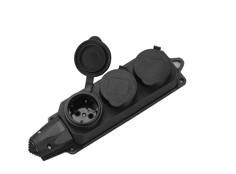 Розеточная колодка GENERAL GSB-16-3-G-IP44, 16А, 3 места, IP44