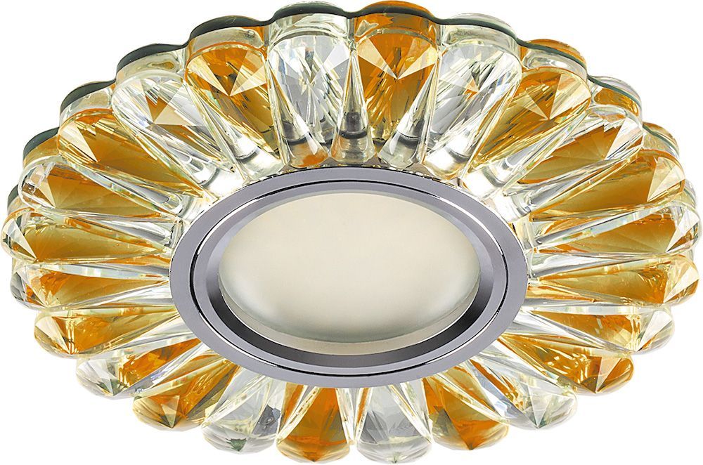 Светильник встраиваемый с белой LED подсветкой Feron CD901 потолочный MR16 G5.3 прозрачный-коричневый