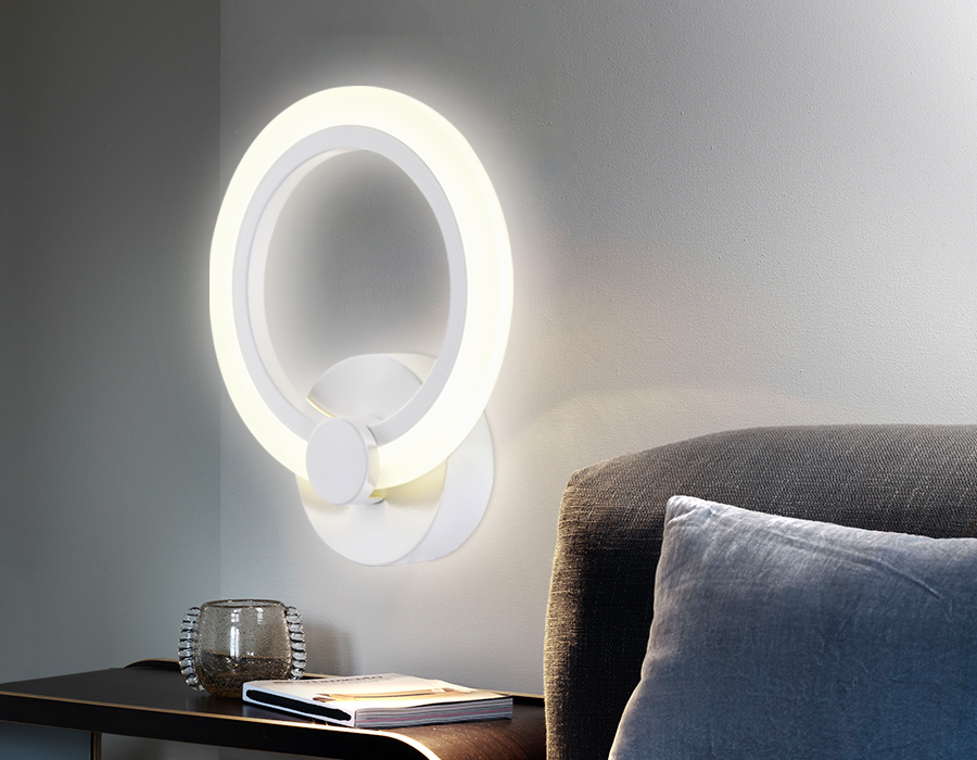 Настенный светодиодный светильник Ambrella FA529 WH белый 6400K/3000K/4200K 12W 230*190*60