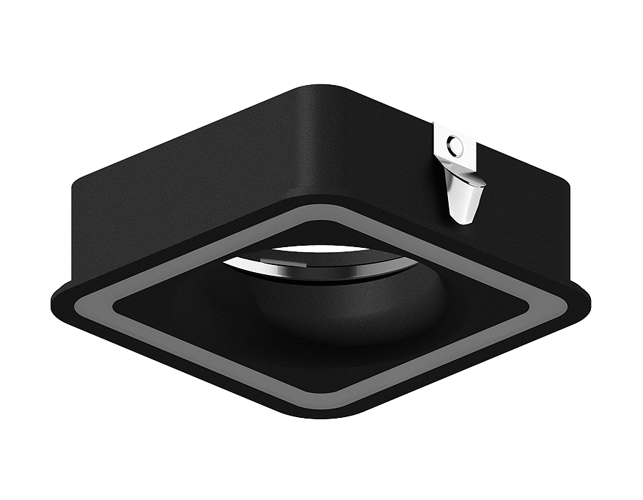 Насадка передняя для корпуса светильника Ambrella N7716 SBK черный песок 70*70mm H26mm Out2mm MR16