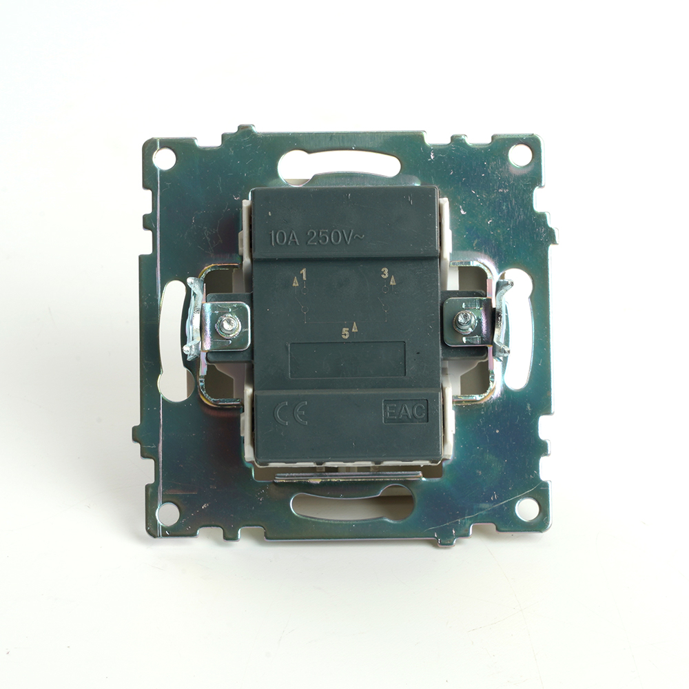 Выключатель 2-клавишный c индикатором (механизм) STEKKER, GLS10-7102-08, 250В, 10А, серия Катрин, золото