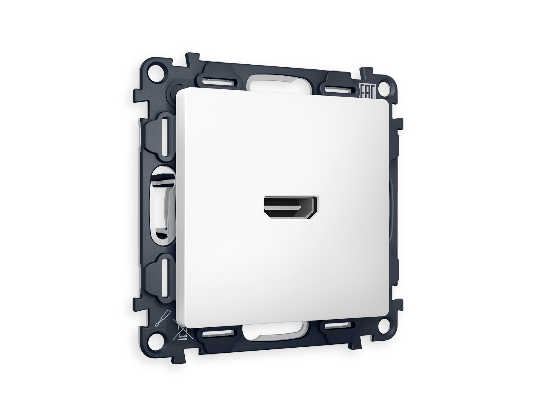 MA134010 Комплект механизма розетки HDMI 2.0 ALFA Белый матовый 40V/500mA 2.0GHz 5-18Gbit/s QUANT (AP1340, VM222)