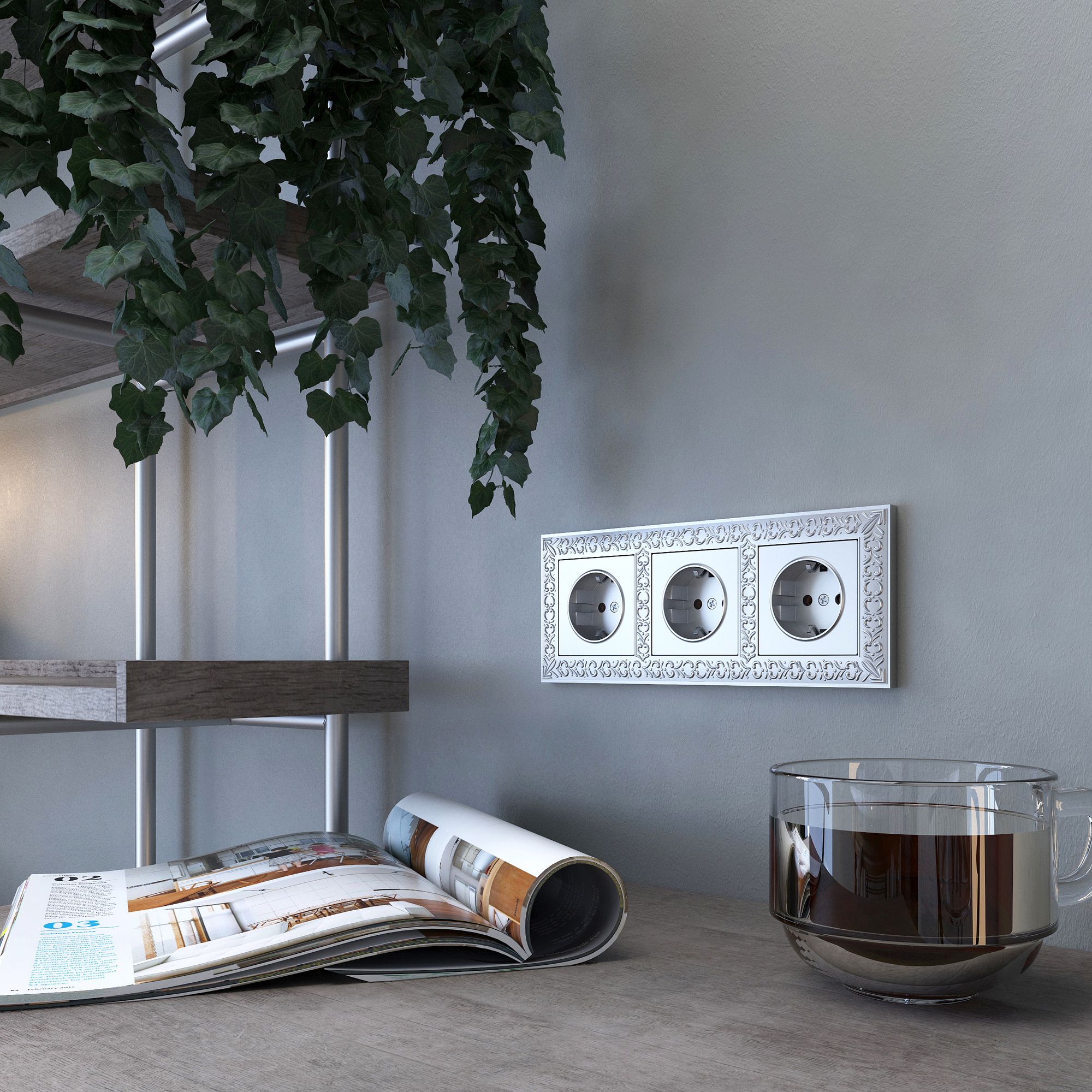 Рамка на 3 поста Werlel Antik (матовый хром) WL07-Frame-03