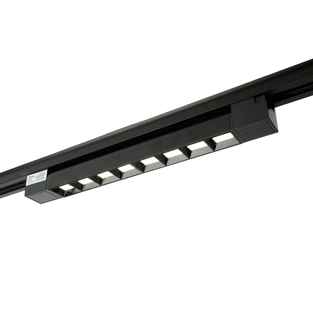 Светодиодный светильник Feron AL230 трековый однофазный на шинопровод 20W 4000K 60 градусов черный серия LensFold