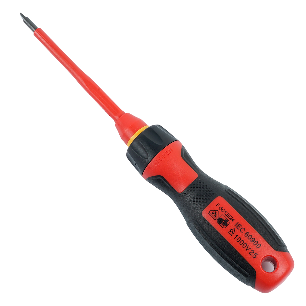 STLS005 Отвертка VDE со сменными битами до 1000В, 8 предметов