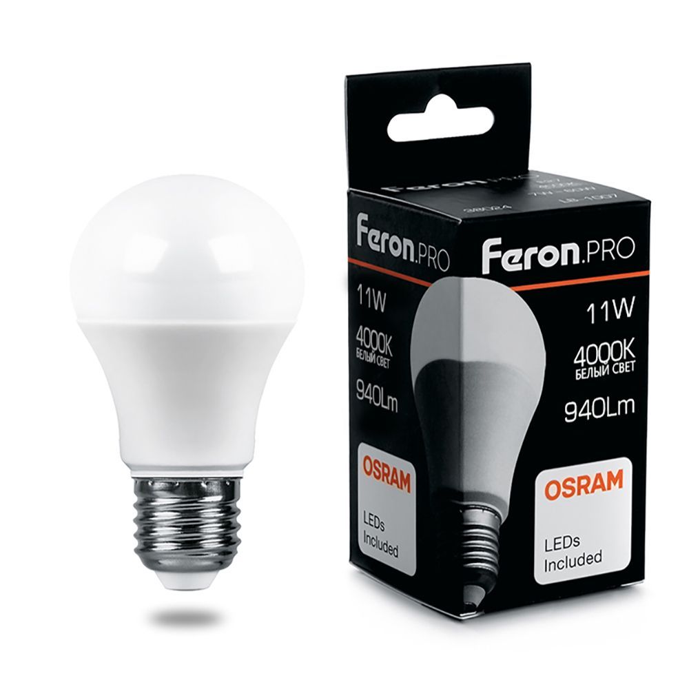 Лампа светодиодная Feron.PRO LB-1011 Шар E27 11W 4000K Лампа светодиодная Feron.PRO LB-1011 Шар E27 11W 4000K
