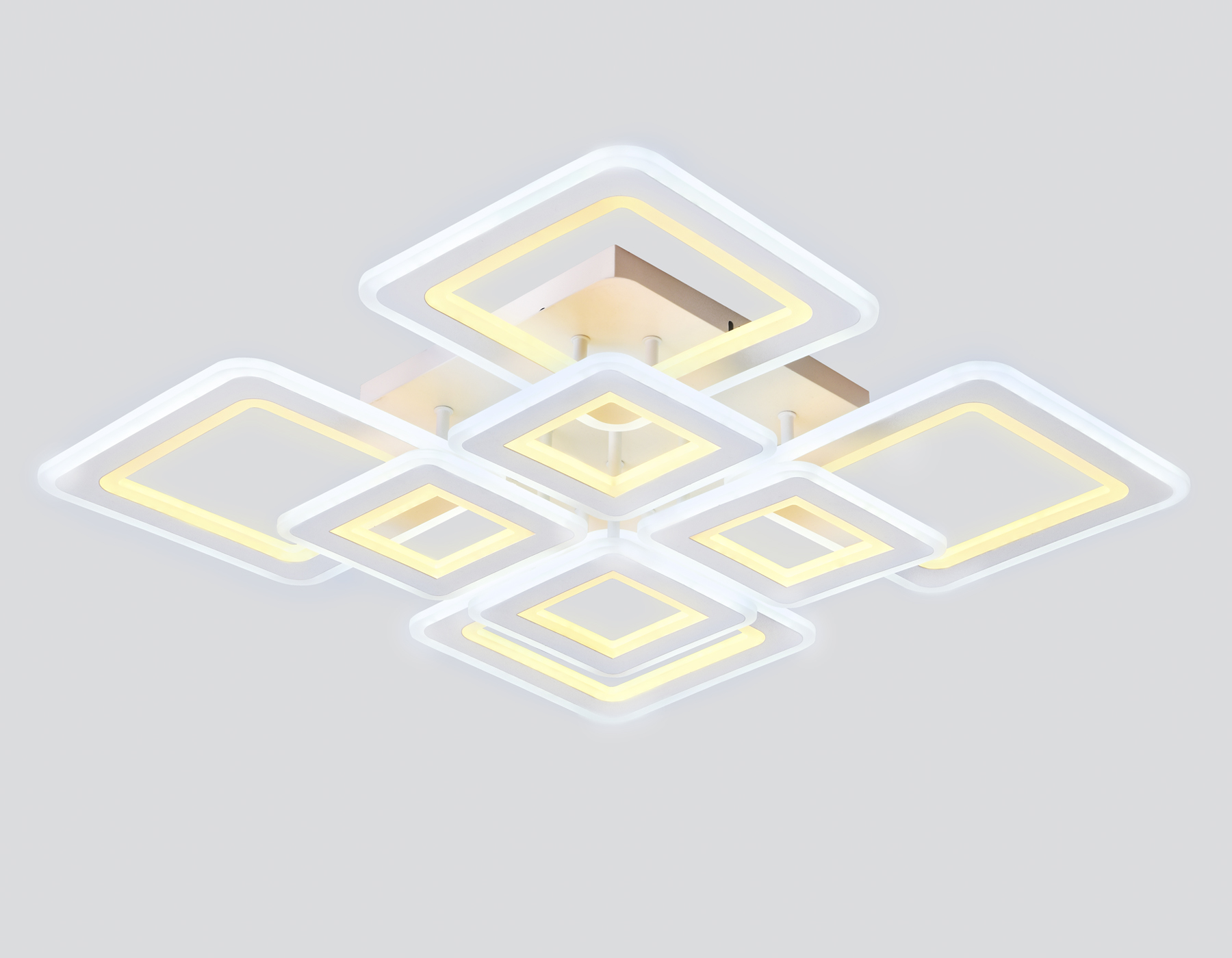 Потолочный светодиодный светильник с пультом Ambrella FA868/4+4 WH белый 276W 3000K-6400K 820*820*120 (ПДУ РАДИО 2.4G)