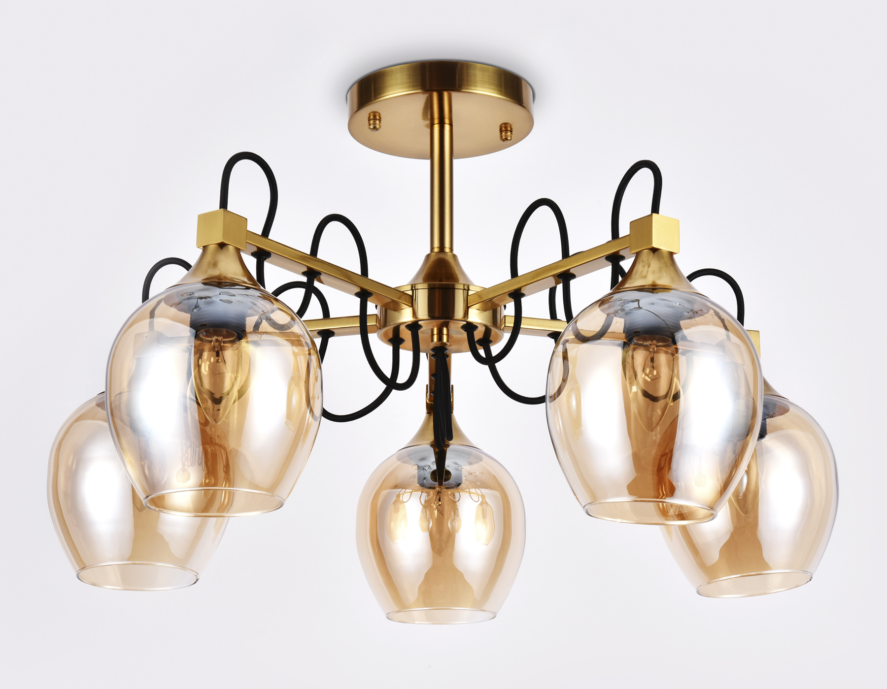 Подвесная люстра Ambrella TR9061бронза/янтарь E27 max 40W D620*380