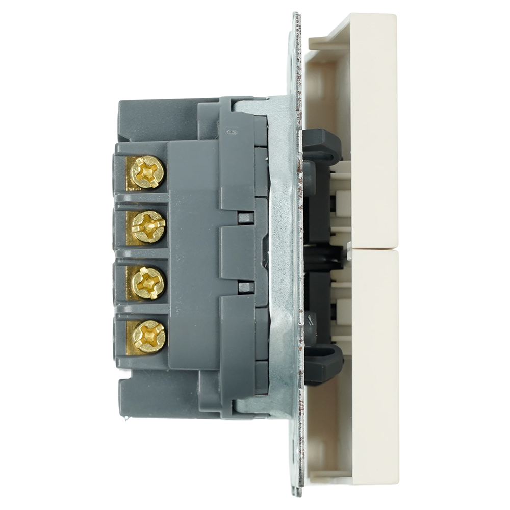 Переключатель перекрестный 2-клавишный (механизм), STEKKER, 250В, 10А, серия Эмили, RSW10-5111-08, кашемир, soft touch