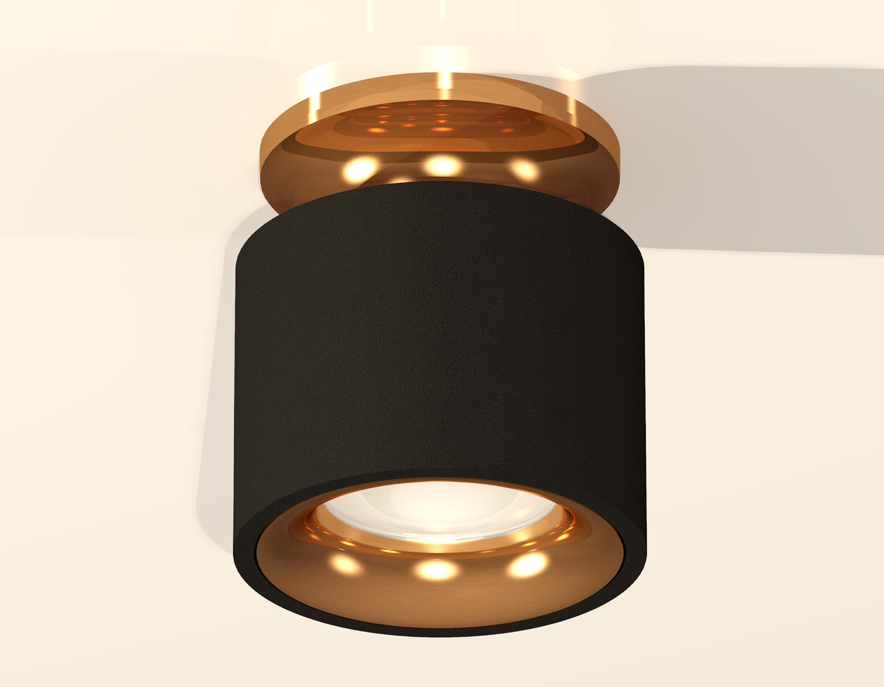 Накладной светильник XS7511121 SBK/PYG черный песок/золото желтое полированное MR16 GU5.3 (N7929, C7511, N7014)