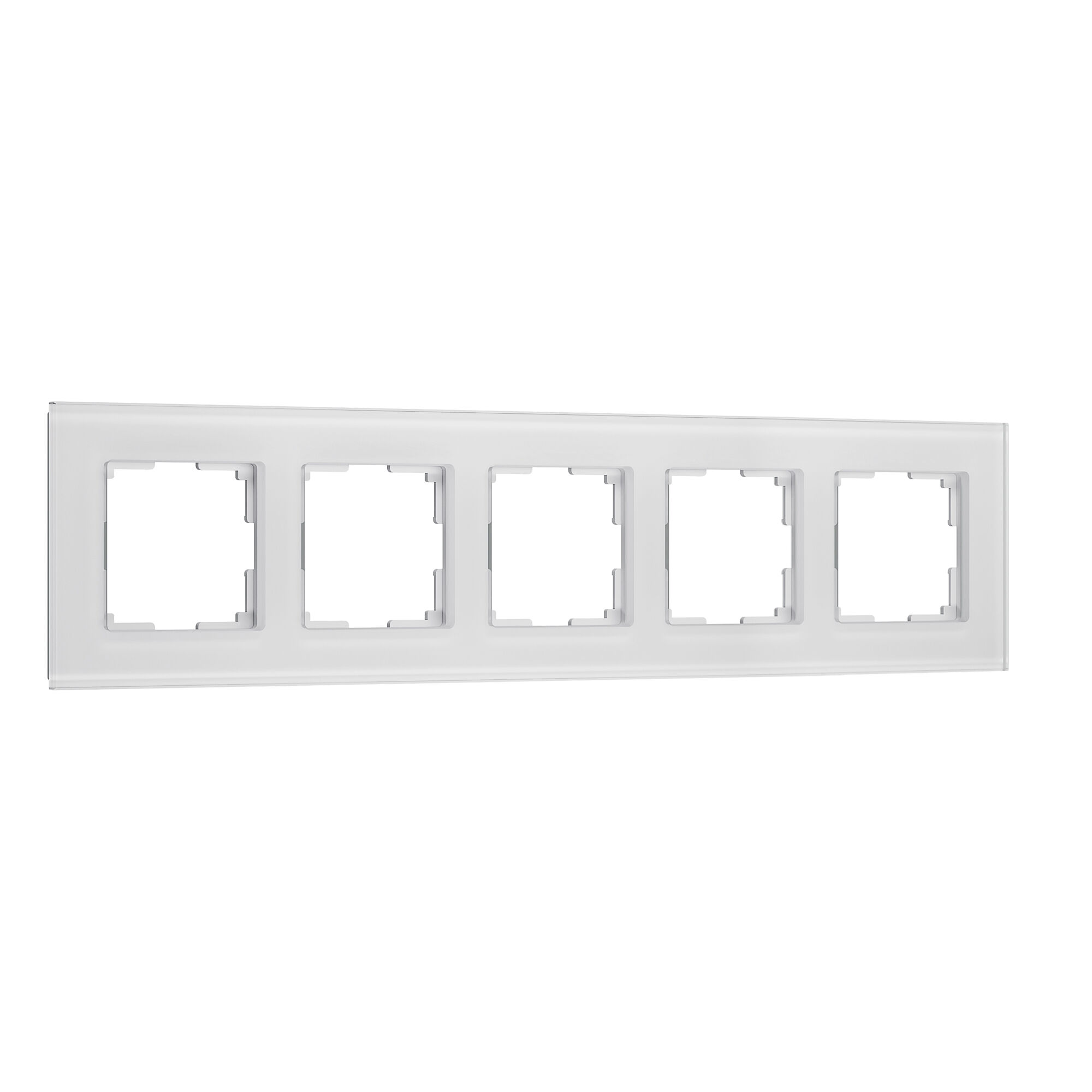 W0053101/ Рамка на 5 постов Senso (белый, стекло soft-touch) W0053101