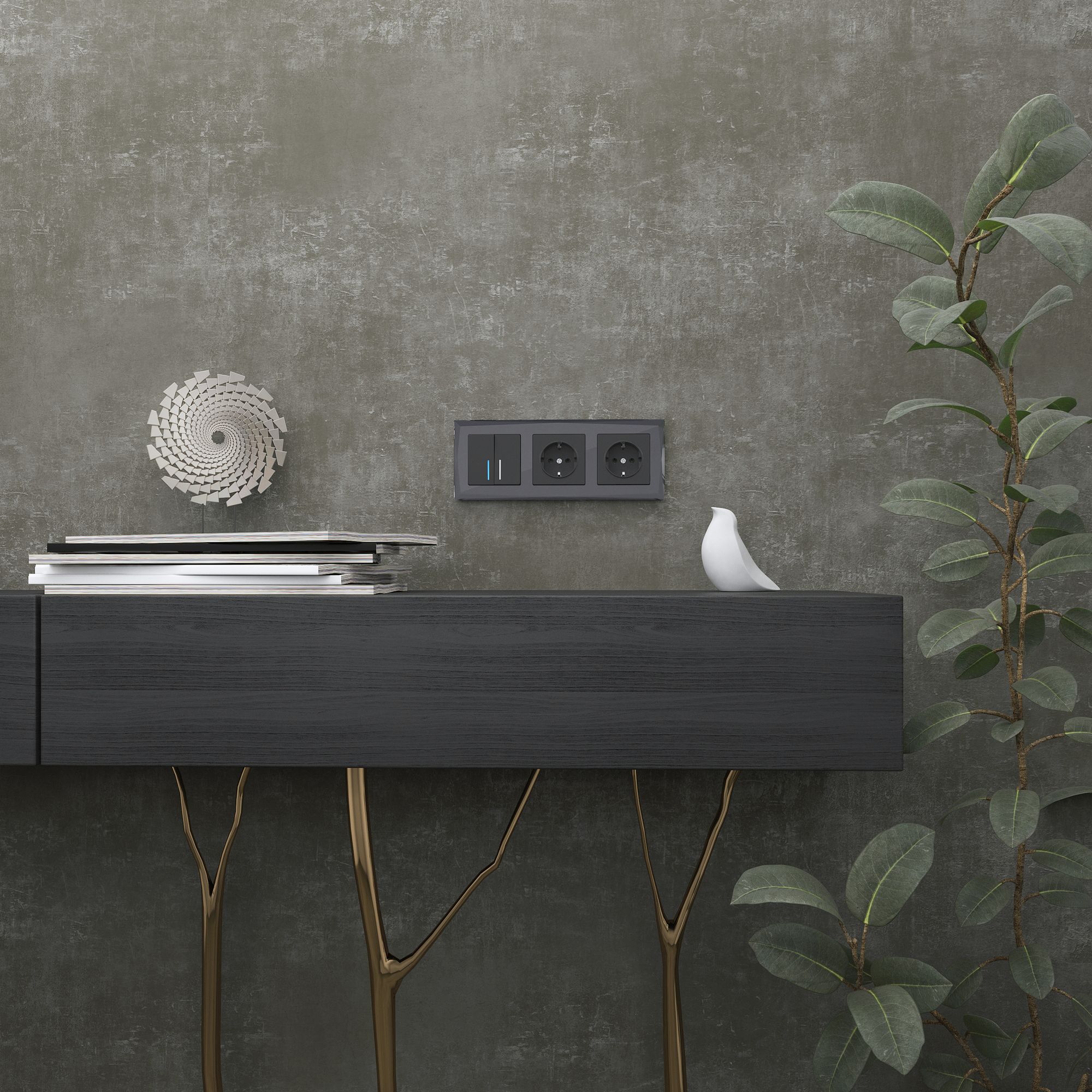 Рамка WERKEL Diamant на 3 поста (черный) WL08-Frame-03 / W0031208 / a029845